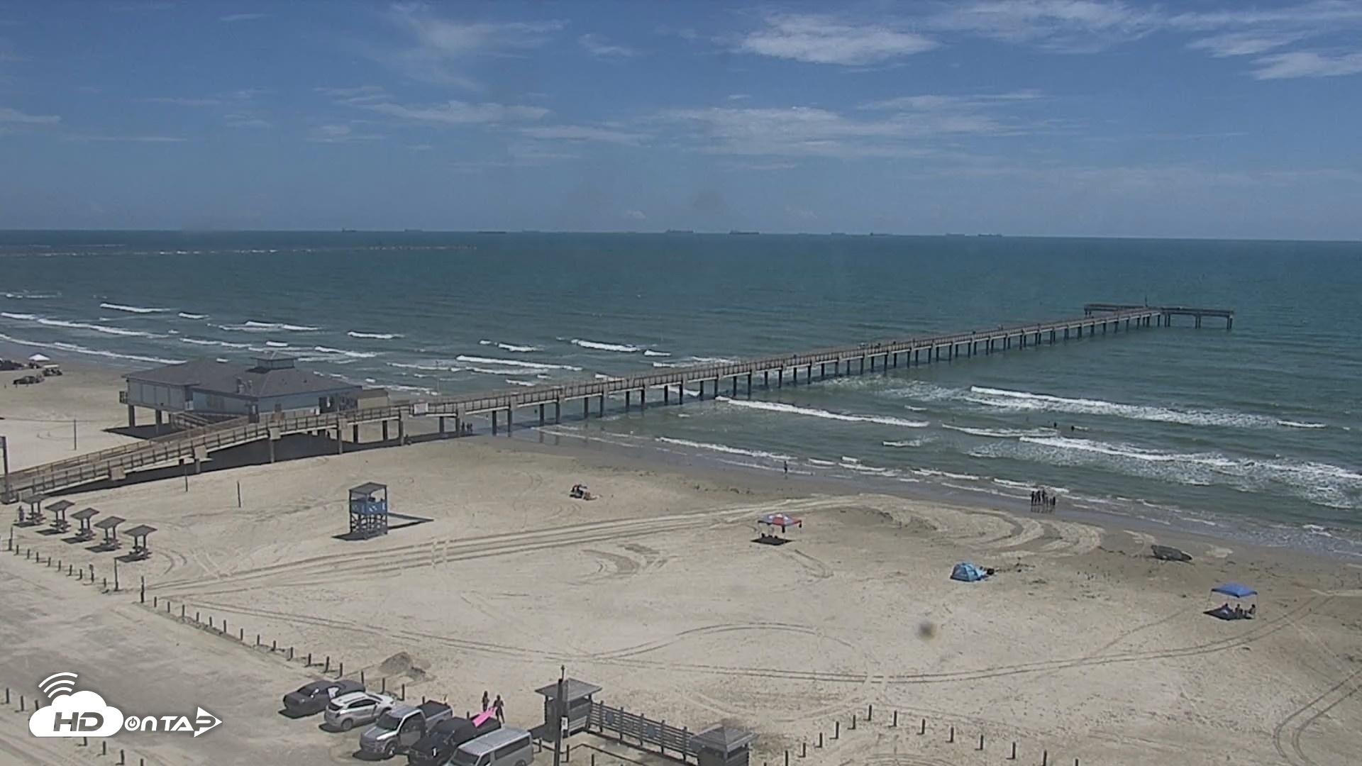 Snapshot of The Dunes - Port Aransas Live Beach Cam taken Sep 8, 2026, 1:15pm CDT