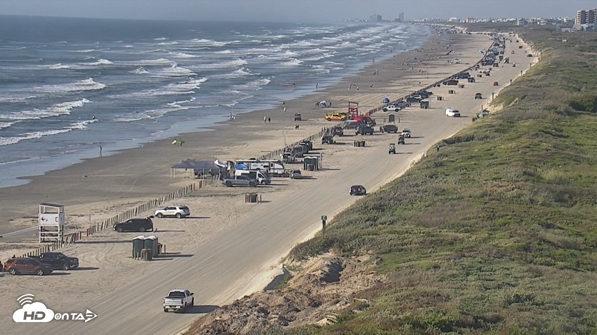 Snapshot of The Dunes - Port Aransas Live Beach Cam taken Oct 9, 2026, 9:33am CDT