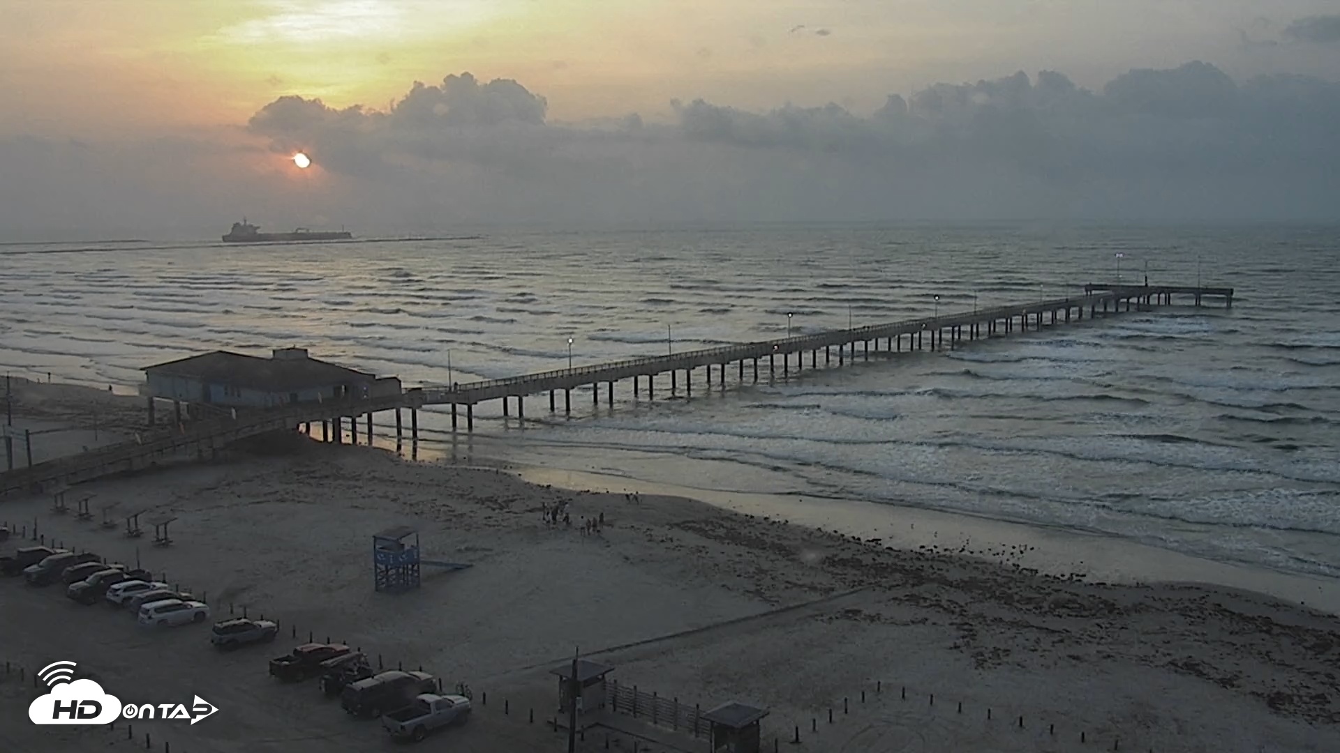 Snapshot of The Dunes - Port Aransas Live Beach Cam taken Apr 24, 2025, 7:10am CDT