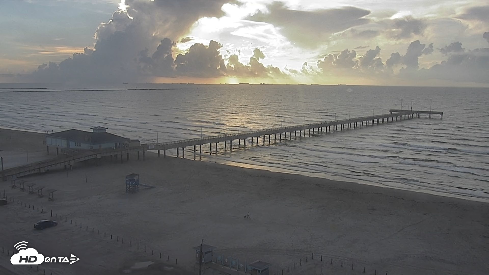 Snapshot of The Dunes - Port Aransas Live Beach Cam taken Sep 8, 2026, 7:57am CDT