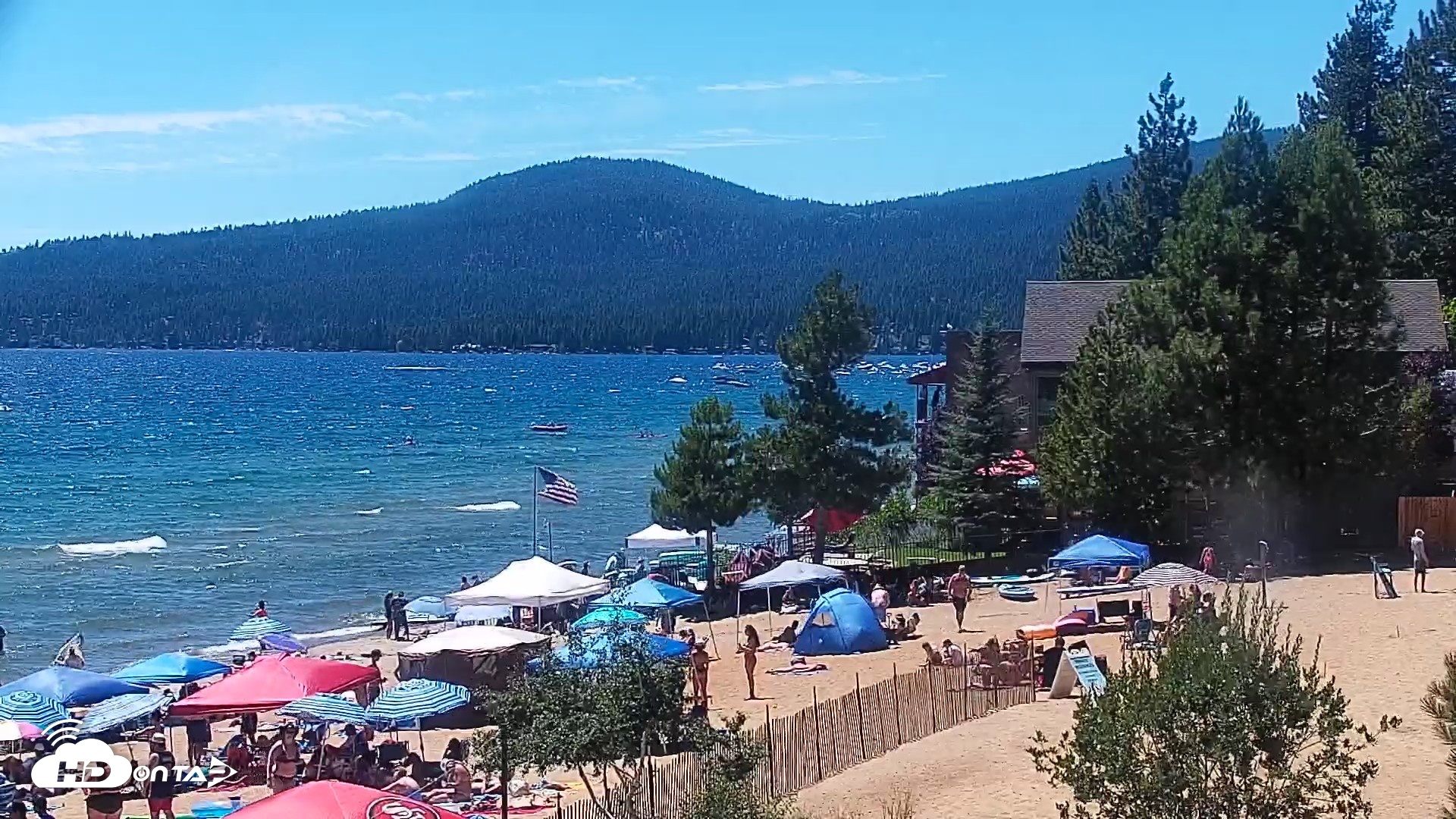 Snapshot of Kings Beach North Lake Tahoe Live Webcam taken Jul 25, 2026, 2:13pm PDT
