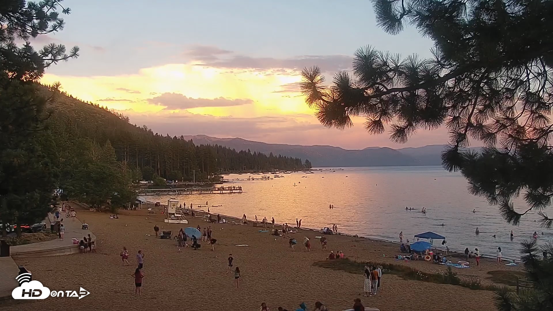 Snapshot of Kings Beach North Lake Tahoe Live Webcam taken Aug 8, 2026, 7:56pm PDT