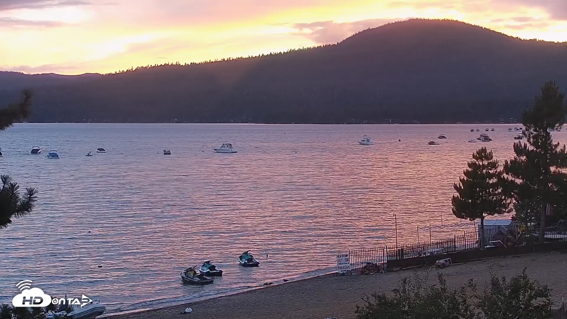 Snapshot of Kings Beach North Lake Tahoe Live Webcam taken Jul 22, 2025, 8:23pm PDT