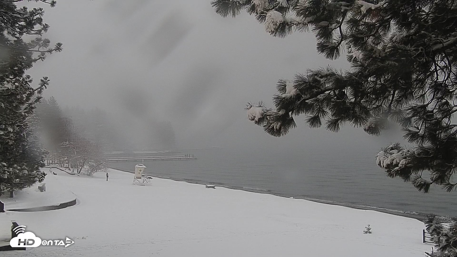 Snapshot of Kings Beach North Lake Tahoe Live Webcam taken Apr 12, 2026, 7:40pm PDT