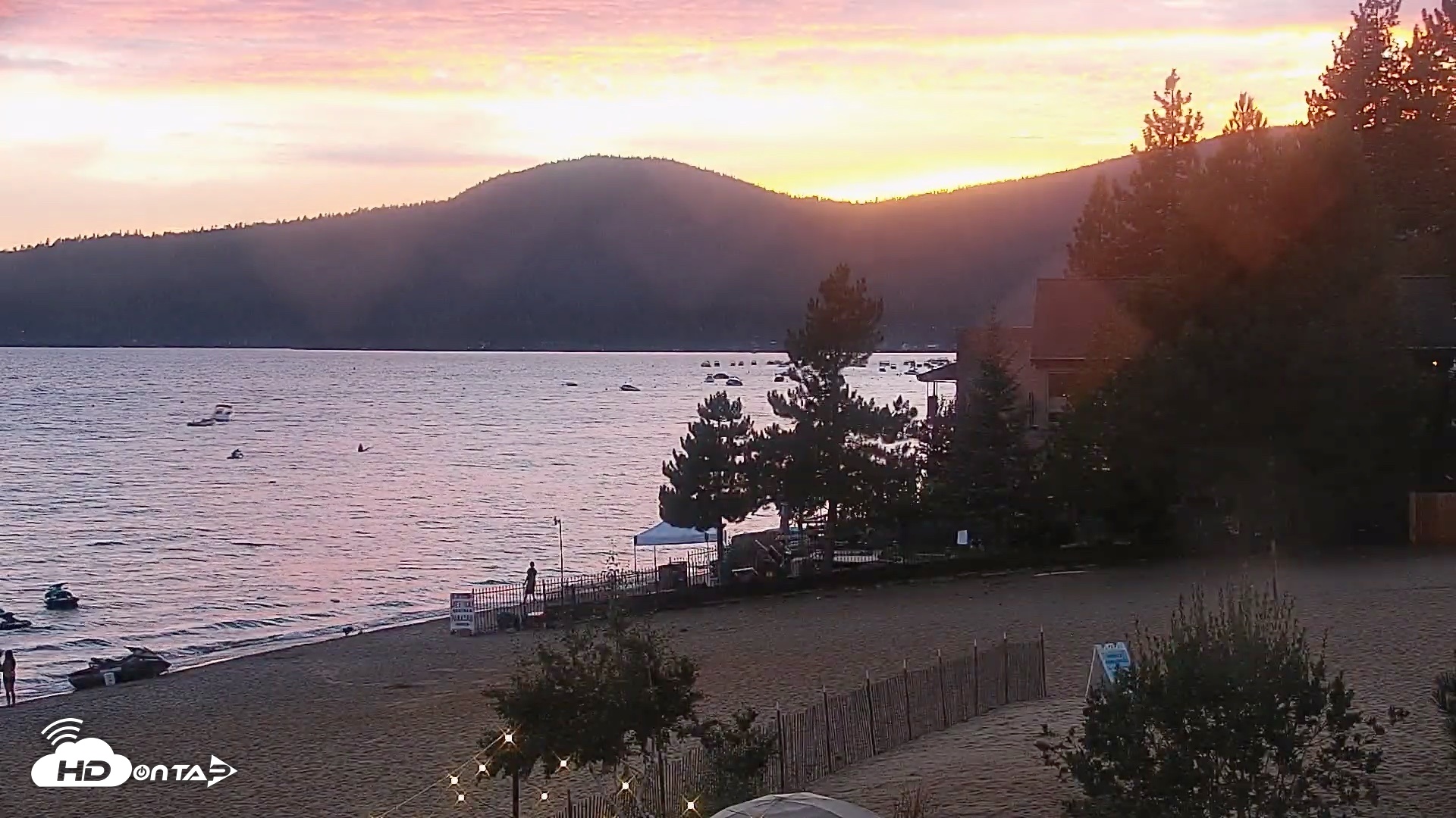 Snapshot of Kings Beach North Lake Tahoe Live Webcam taken Aug 17, 2026, 8:01pm PDT
