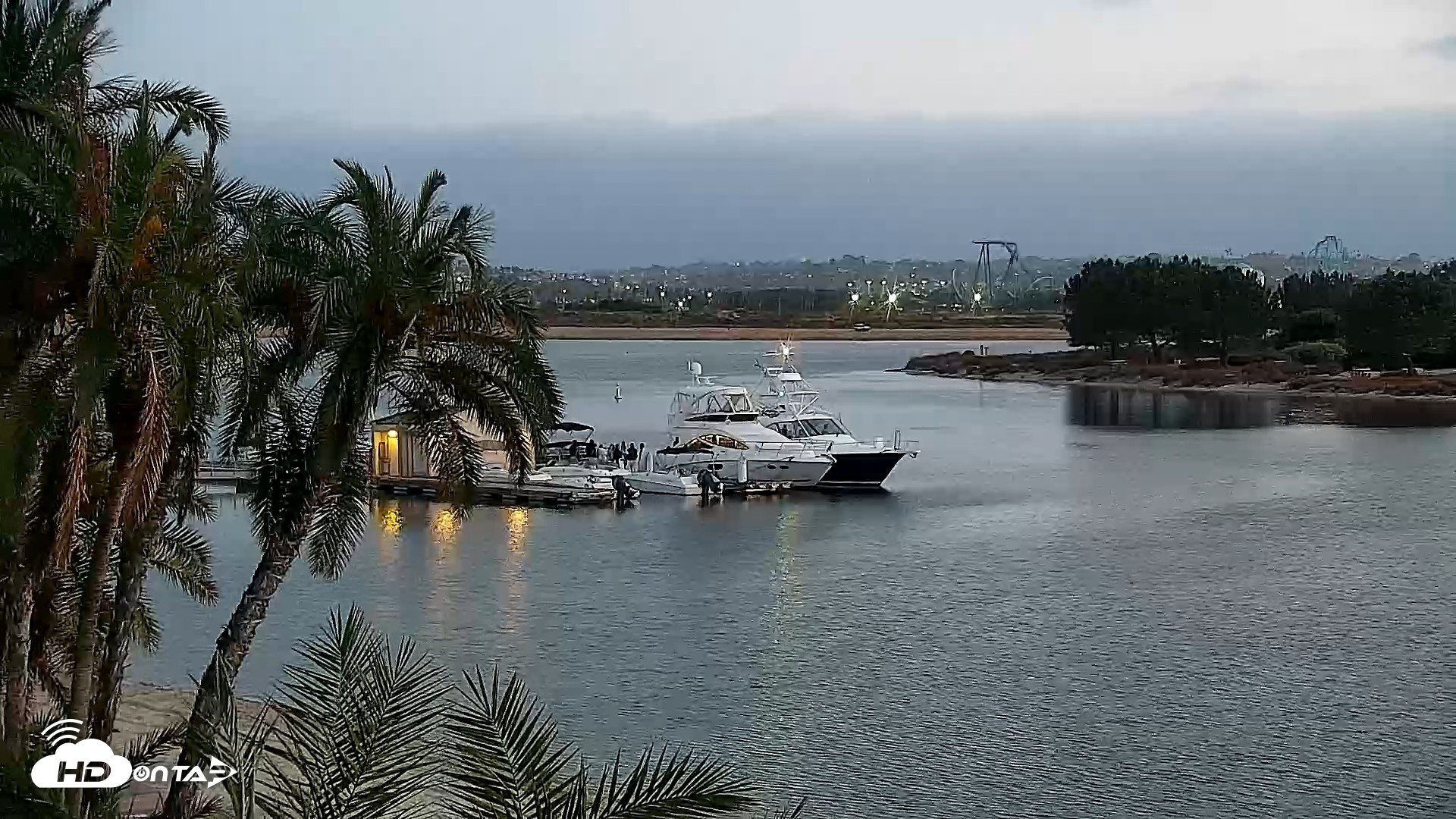 Snapshot of SD Mission Bay Resort Live Webcam taken May 14, 2026, 7:58pm PDT