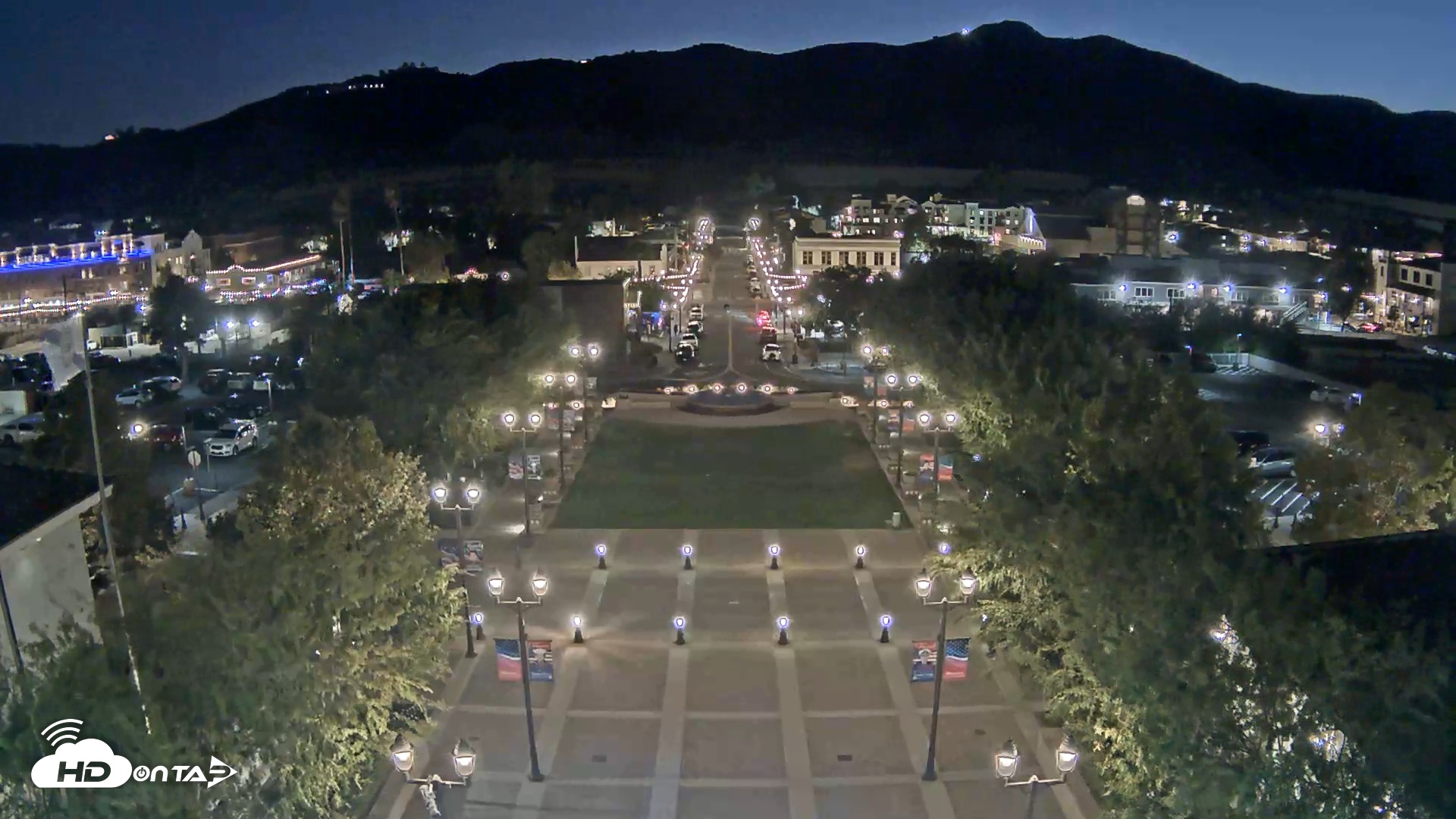 Snapshot of City of Temecula Town Square Live Webcam taken Oct 12, 2025, 6:58pm PDT