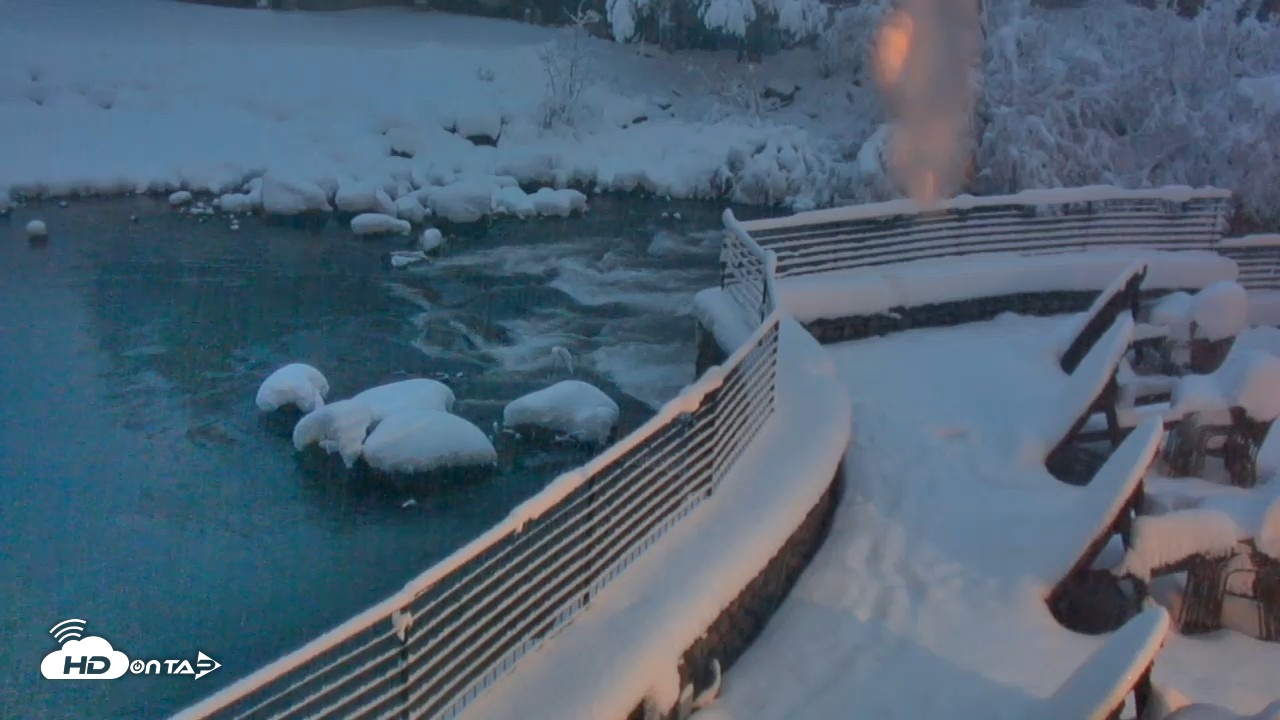 Snapshot of Tahoe City's River Ranch Lodge Live Cam taken Apr 12, 2026, 7:42pm PDT