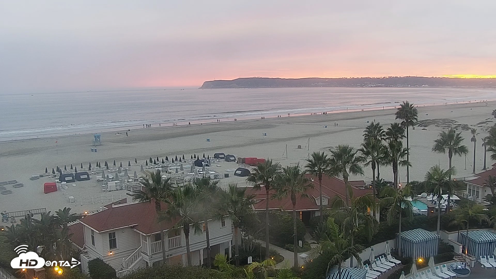 Snapshot of Hotel Del Coronado North Roaming Live Cam taken Sep 27, 2026, 6:32pm PDT