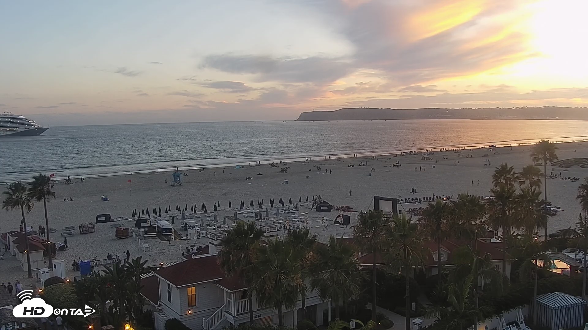 Snapshot of Hotel Del Coronado North Roaming Live Cam taken Jul 4, 2026, 8:03pm PDT