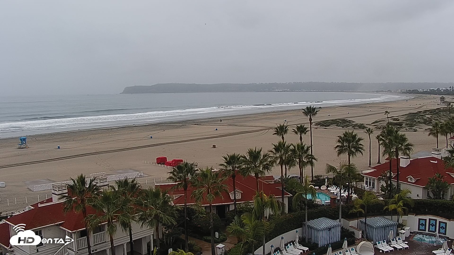 Snapshot of Hotel Del Coronado North Roaming Live Cam taken Feb 11, 2026, 11:34am PST