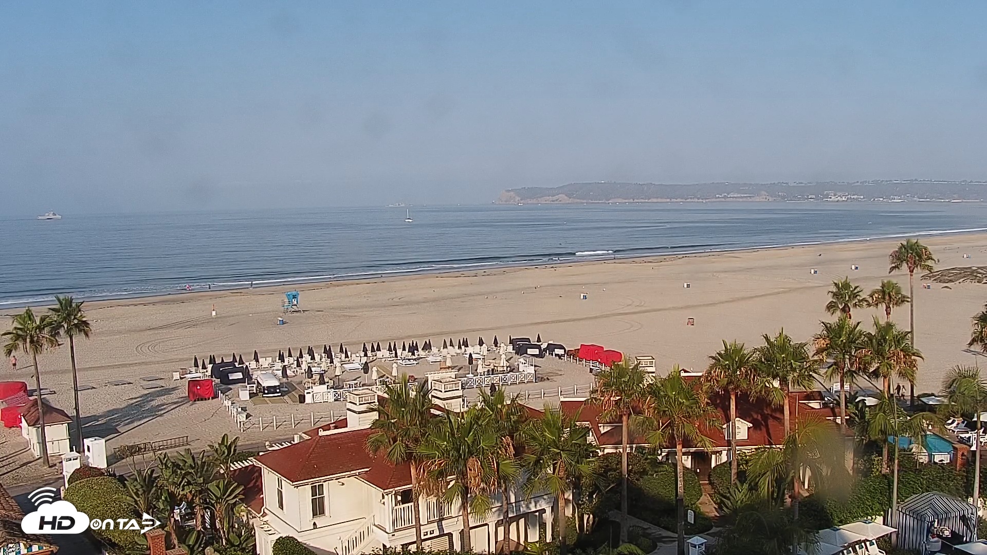Snapshot of Hotel Del Coronado North Roaming Live Cam taken Aug 6, 2025, 7:57am PDT