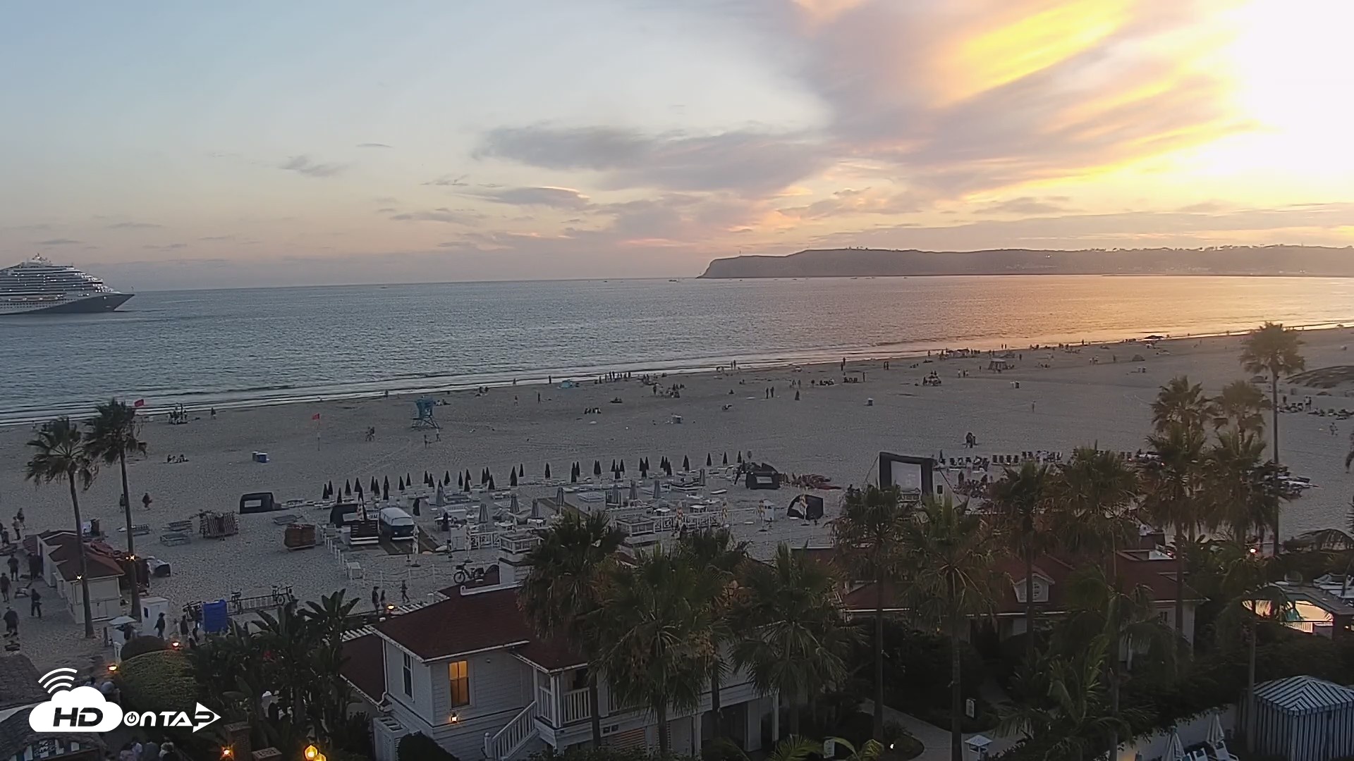 Snapshot of Hotel Del Coronado North Roaming Live Cam taken Jul 4, 2026, 8:03pm PDT