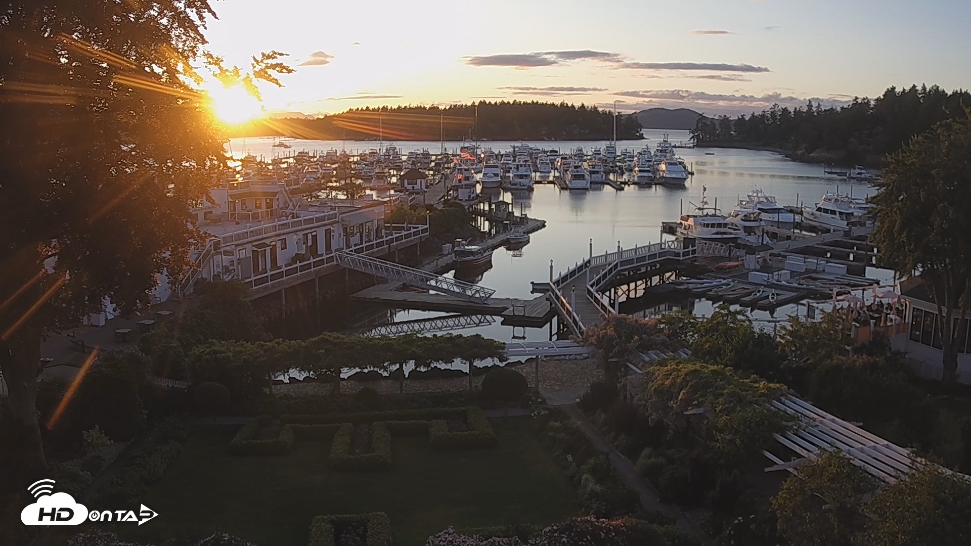 Snapshot of Roche Harbor Marina Live Webcam taken May 20, 2025, 8:38pm PDT