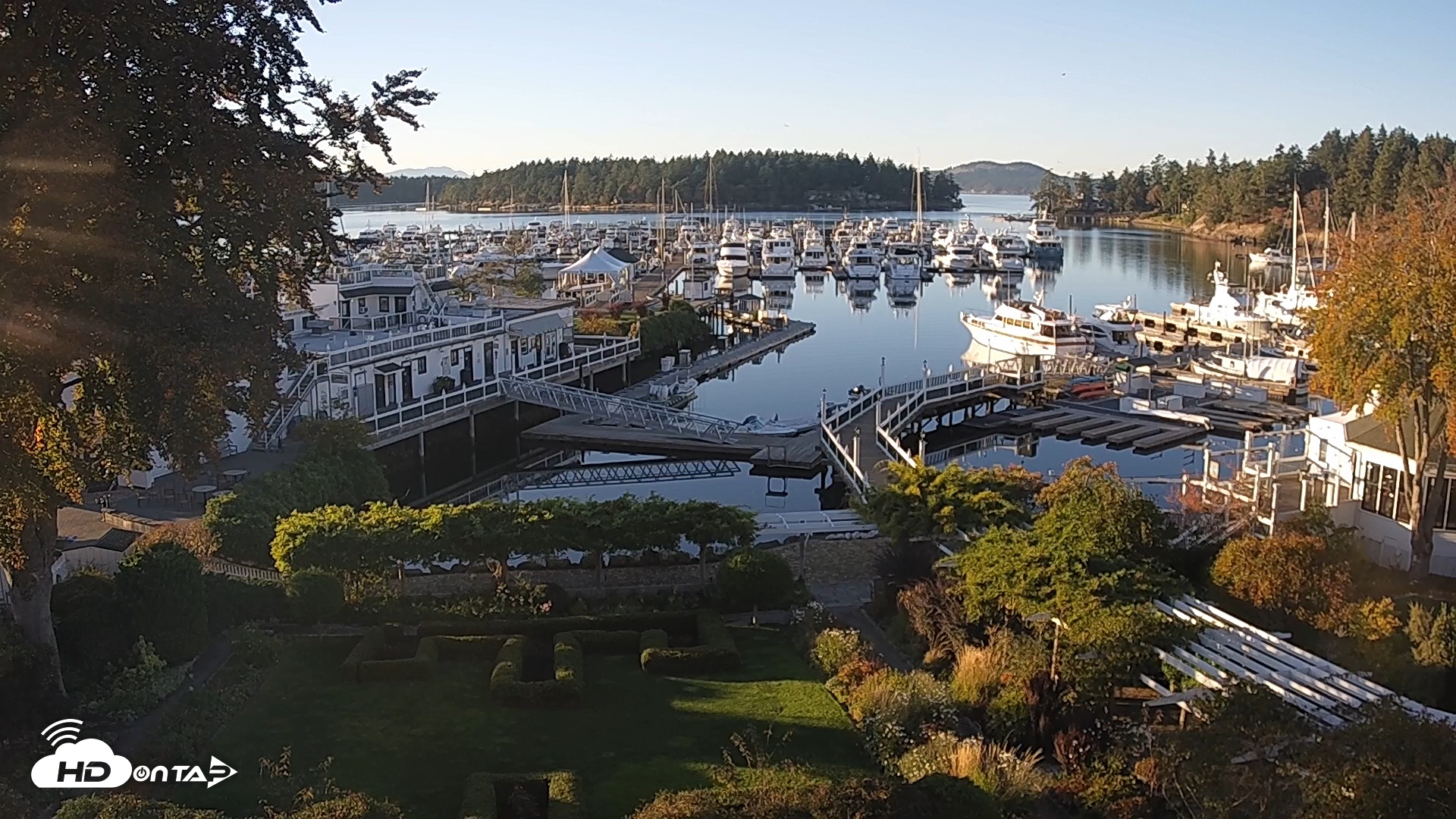 Snapshot of Roche Harbor Marina Live Webcam taken Oct 15, 2025, 5:30pm PDT