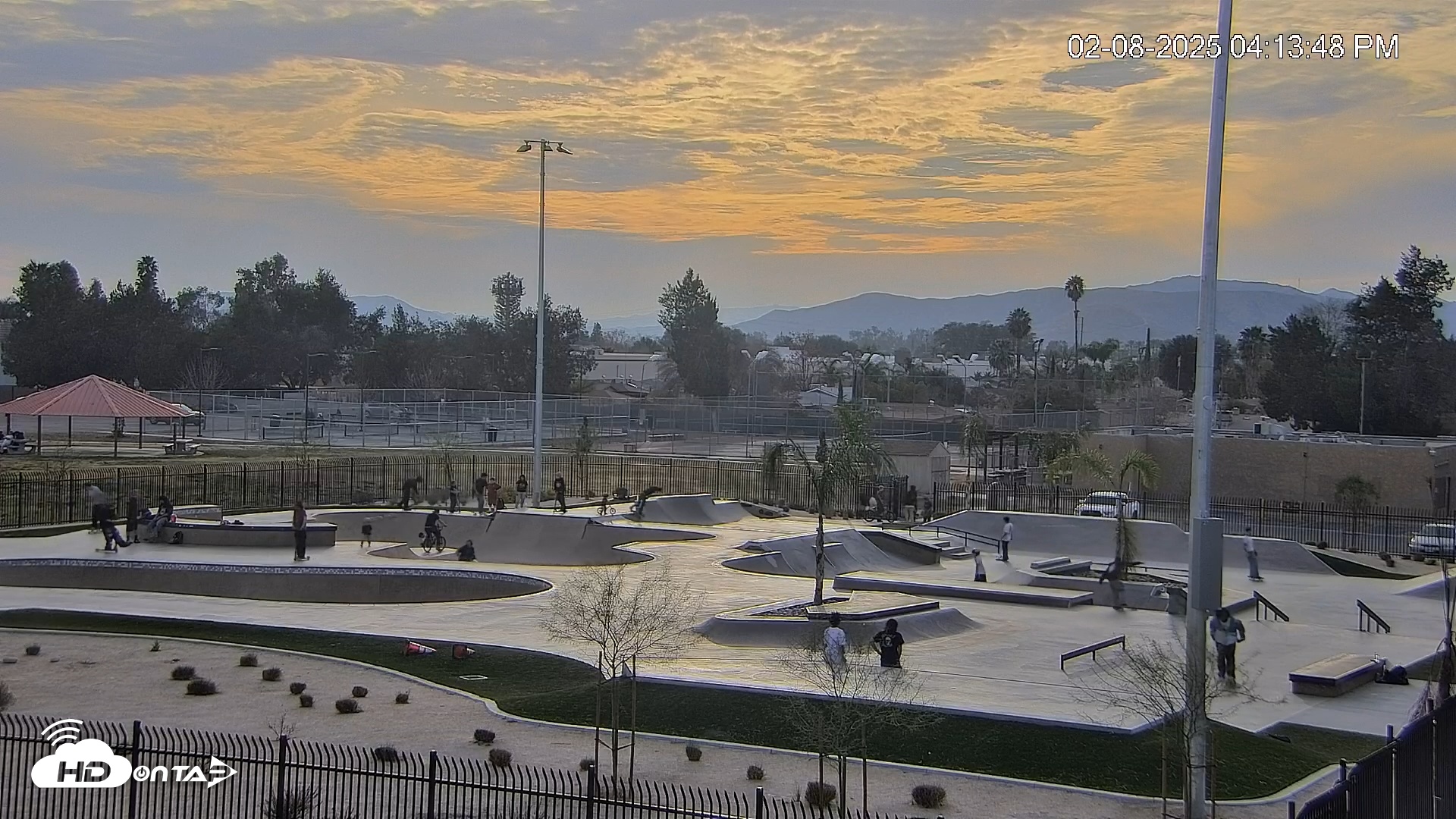 Snapshot of Hemet California Live Skate Park Webcam taken Feb 8, 2025, 4:14pm PST
