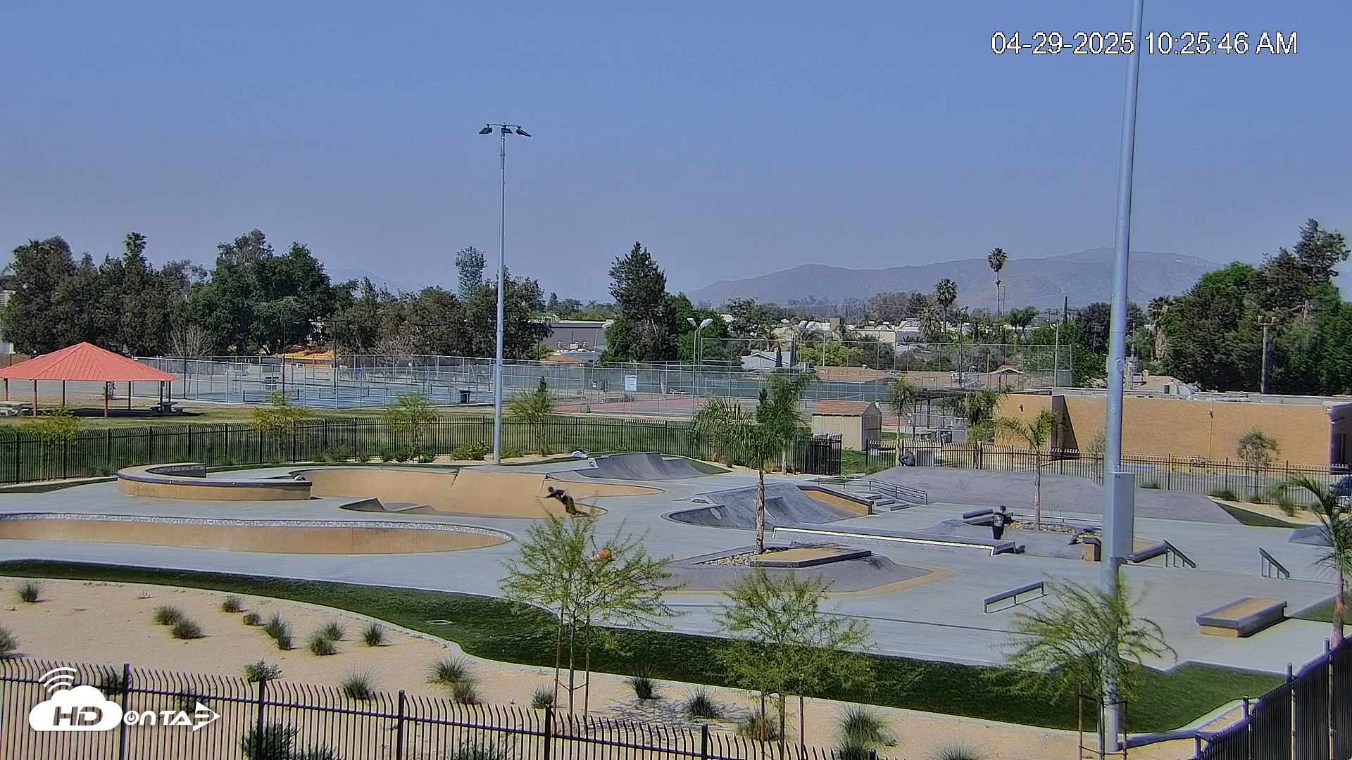 Snapshot of Hemet California Live Skate Park Webcam taken Apr 29, 2025, 10:32am PDT