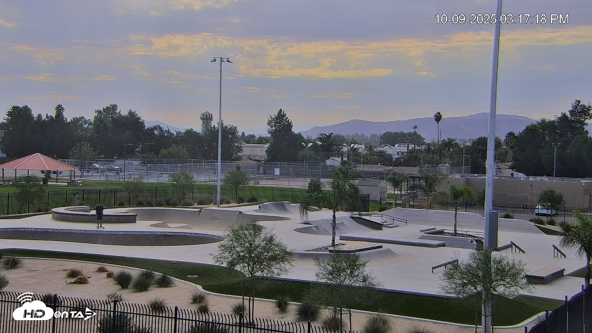 Snapshot of Hemet California Live Skate Park Webcam taken Oct 9, 2025, 3:18pm PDT