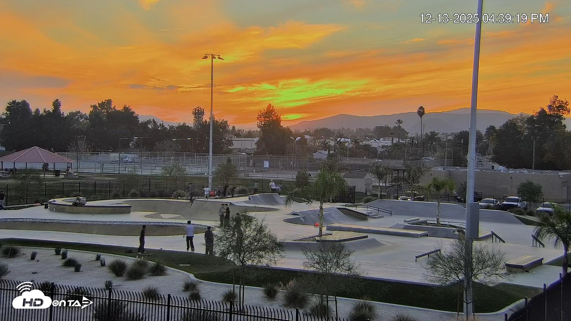 Snapshot of Hemet California Live Skate Park Webcam taken Dec 13, 2025, 4:39pm PST
