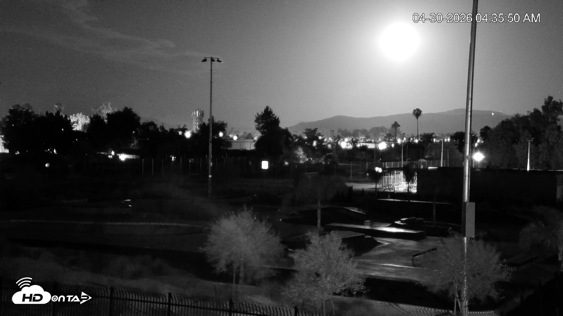 Snapshot of Hemet California Live Skate Park Webcam taken Apr 30, 2026, 4:35am PDT