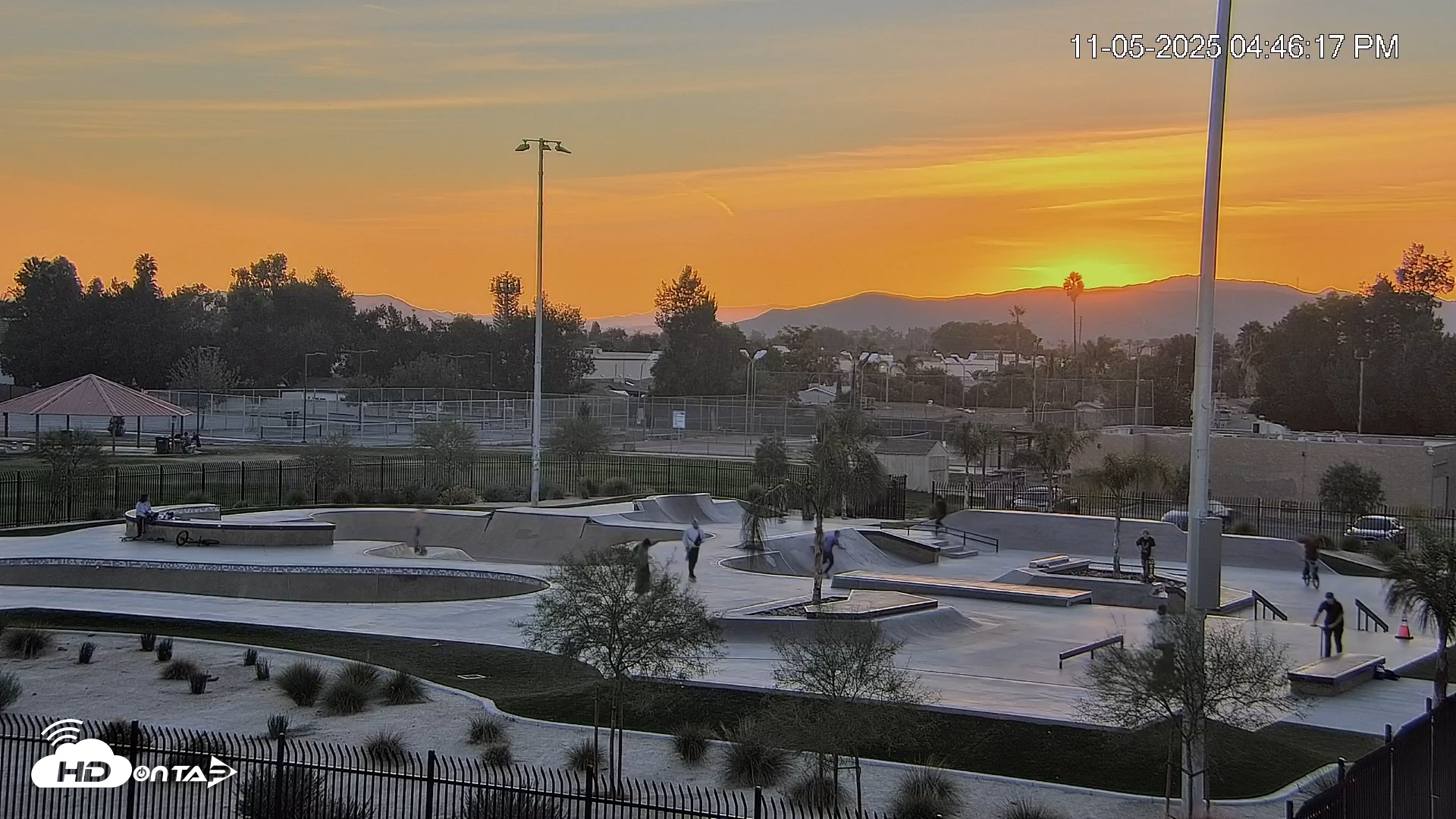 Snapshot of Hemet California Live Skate Park Webcam taken Nov 5, 2025, 4:46pm PST