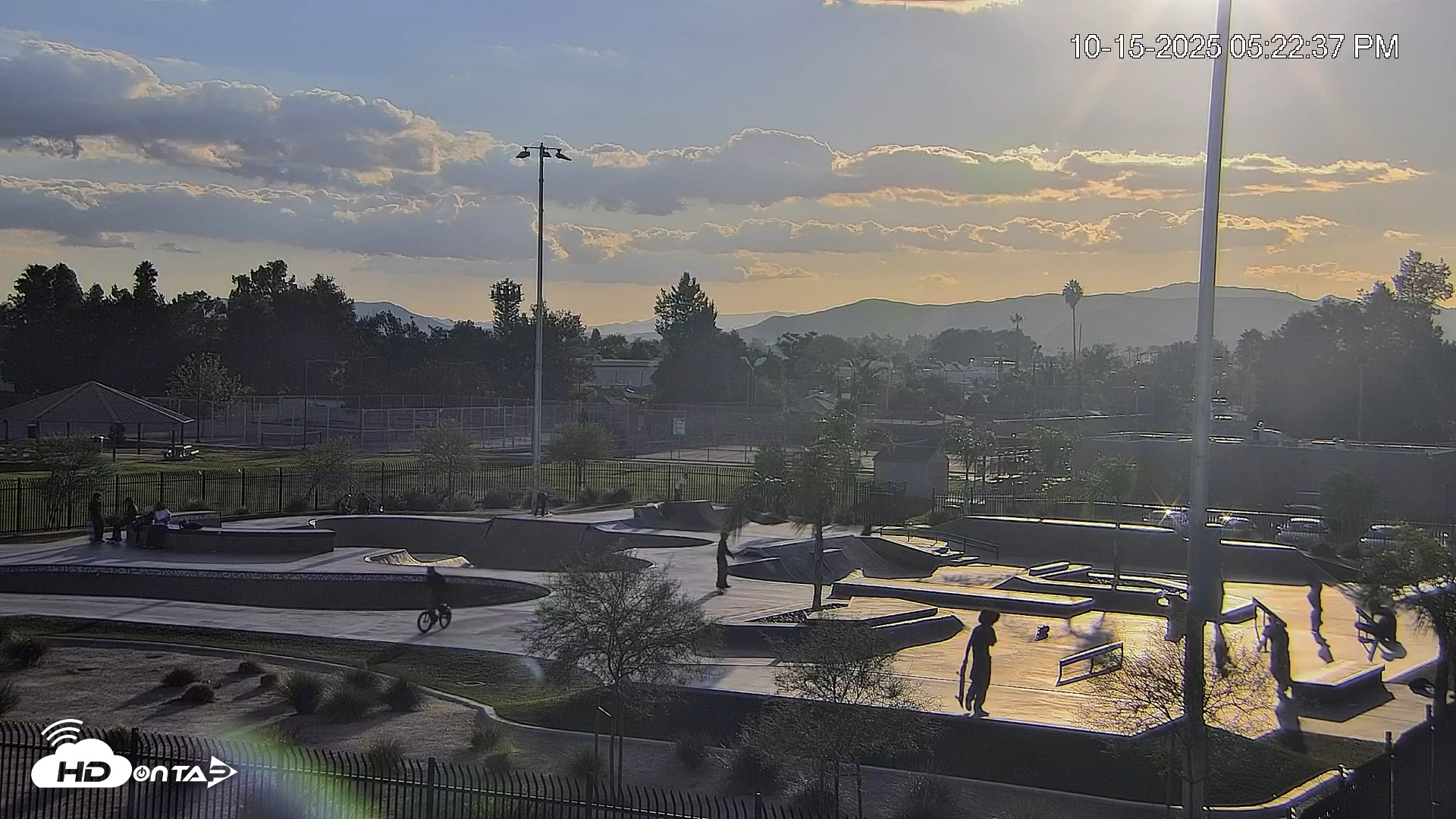 Snapshot of Hemet California Live Skate Park Webcam taken Oct 15, 2025, 5:23pm PDT