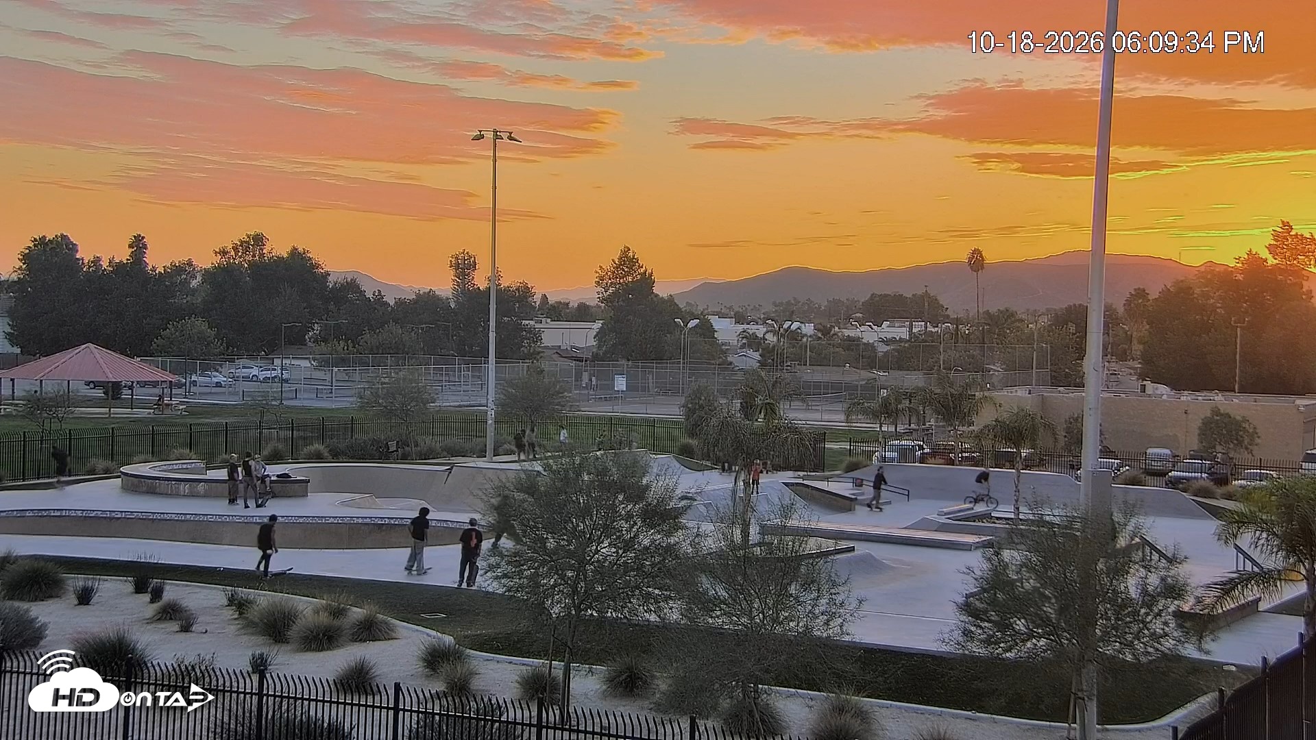 Snapshot of Hemet California Live Skate Park Webcam taken Oct 18, 2026, 6:09pm PDT