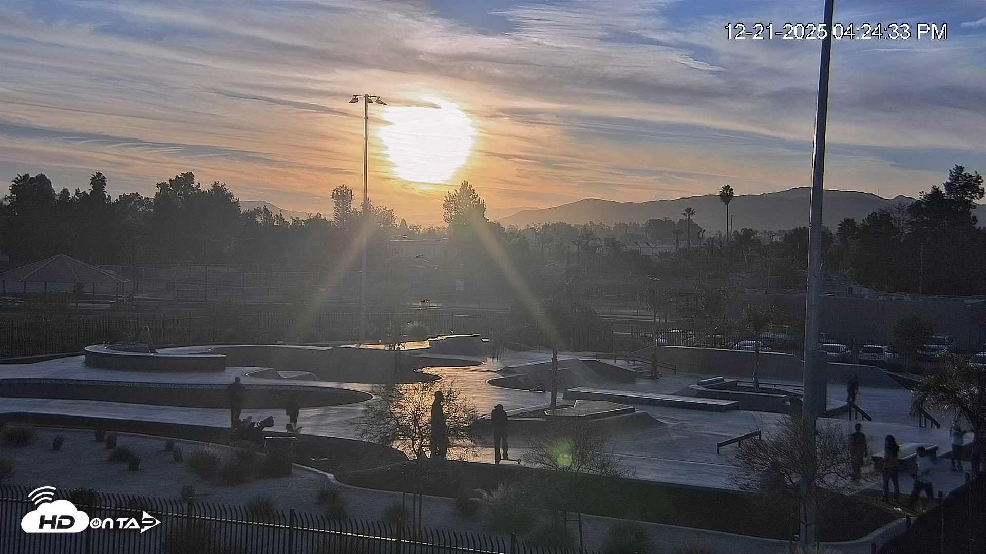 Snapshot of Hemet California Live Skate Park Webcam taken Dec 21, 2025, 4:25pm PST