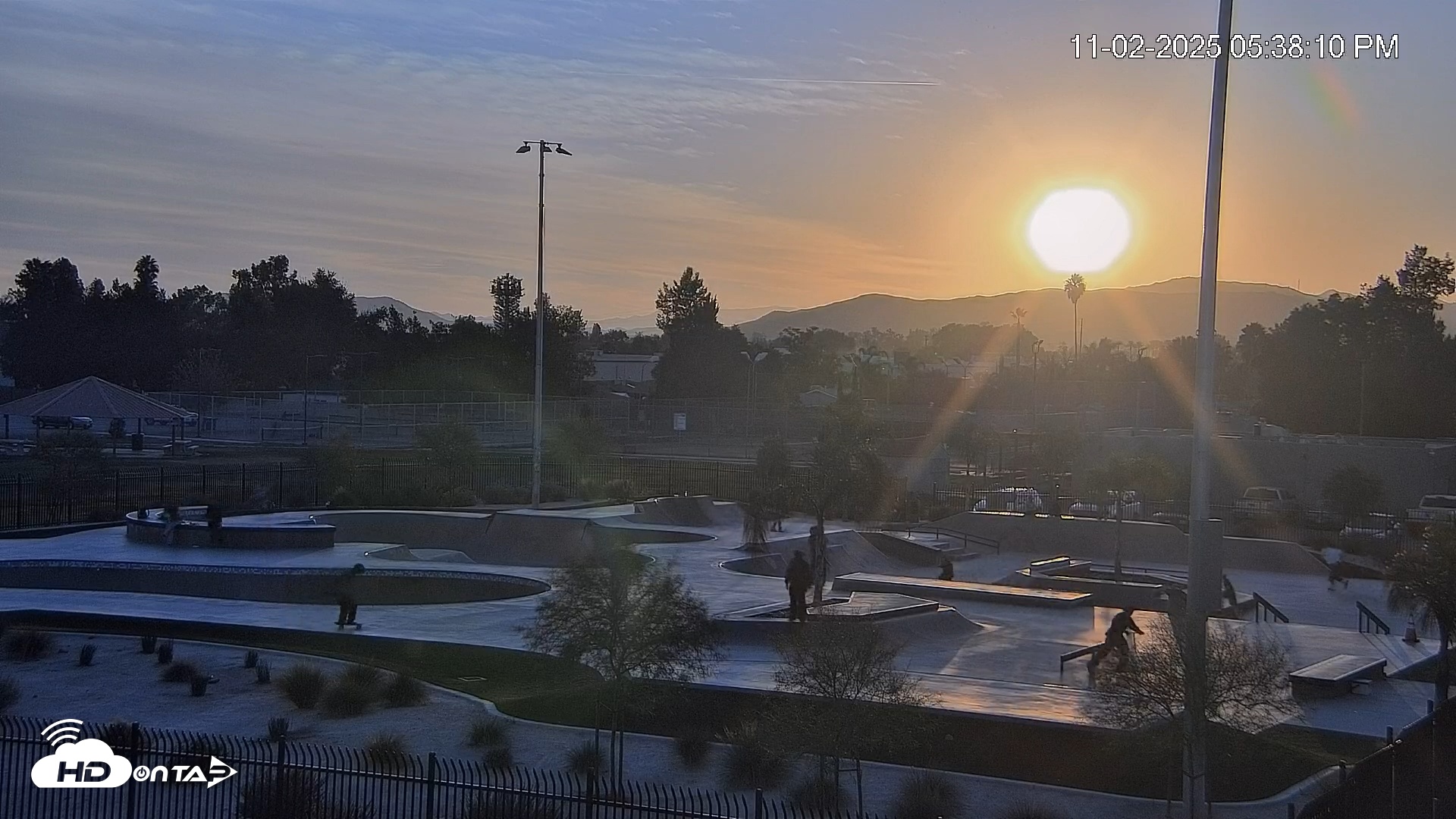 Snapshot of Hemet California Live Skate Park Webcam taken Nov 2, 2025, 4:38pm PST