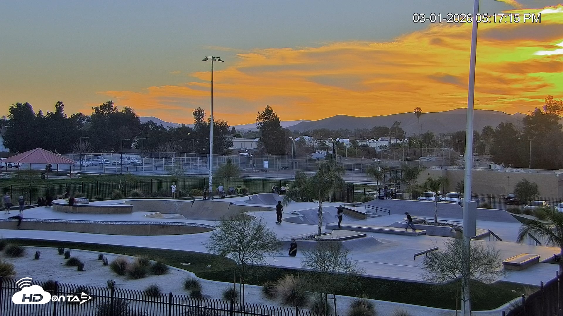 Snapshot of Hemet California Live Skate Park Webcam taken Mar 1, 2026, 5:17pm PST