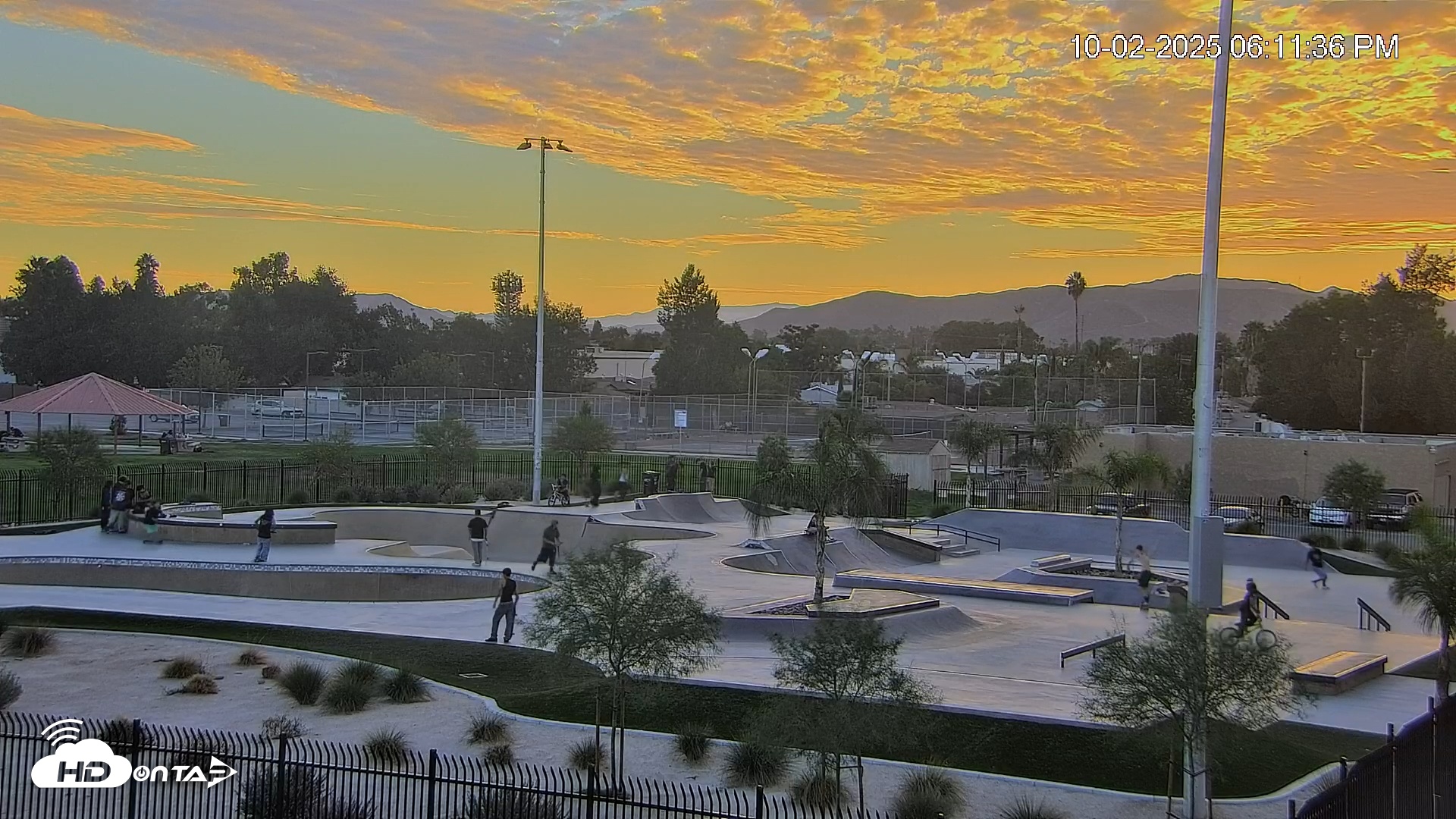 Snapshot of Hemet California Live Skate Park Webcam taken Oct 2, 2025, 6:11pm PDT