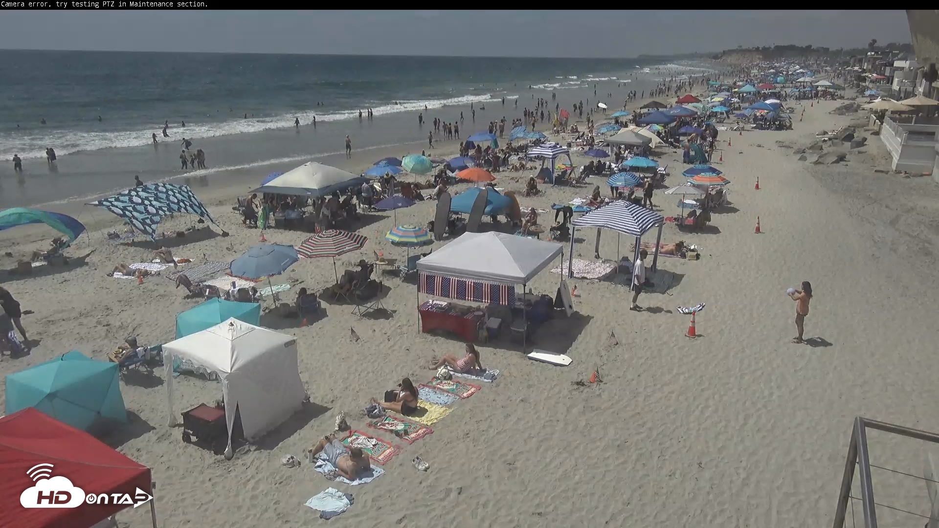 Snapshot of Del Mar Beach South Roaming Live Webcam taken Jul 4, 2026, 2:44pm PDT