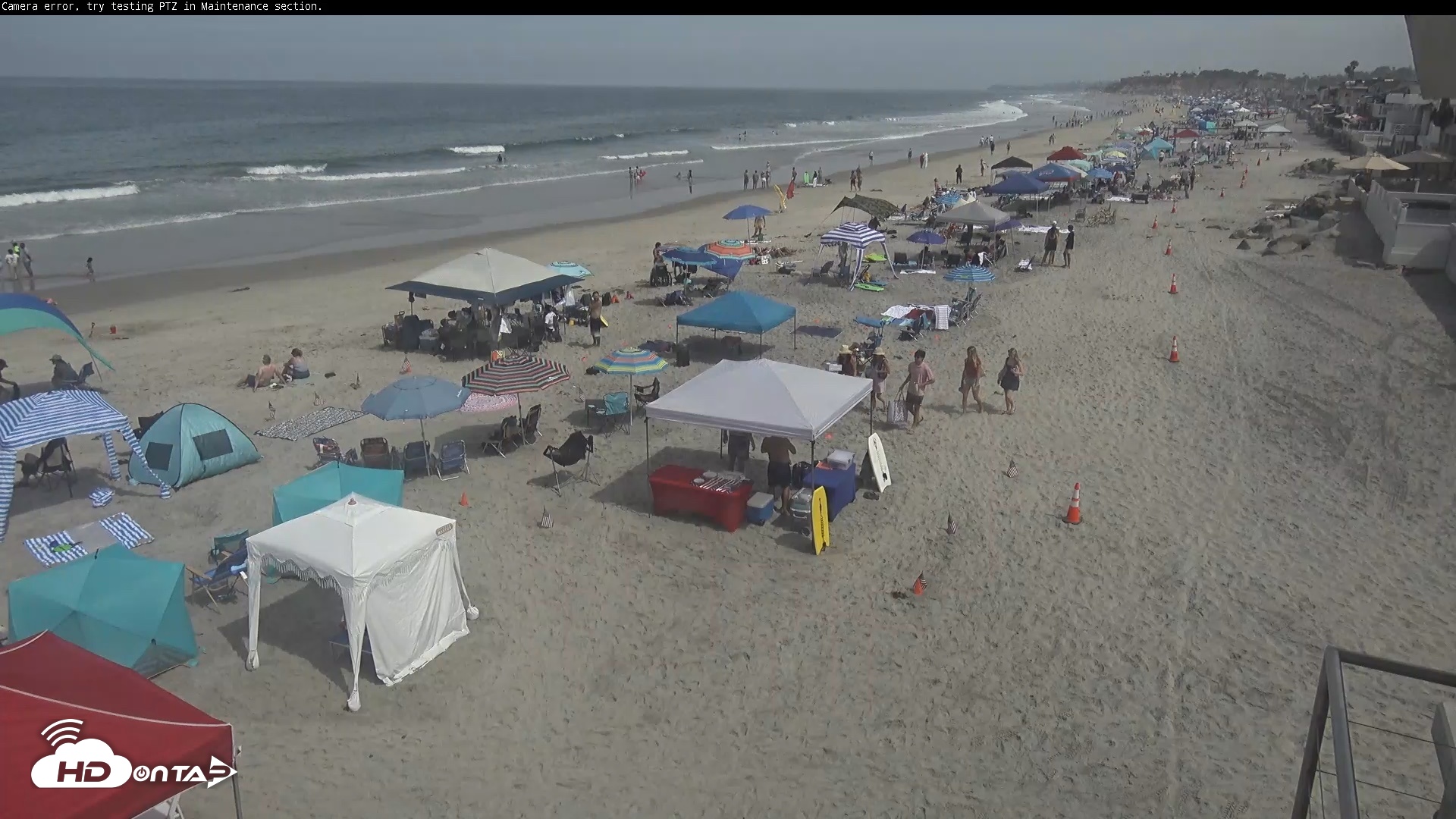 Snapshot of Del Mar Beach South Roaming Live Webcam taken Jul 4, 2026, 10:22am PDT