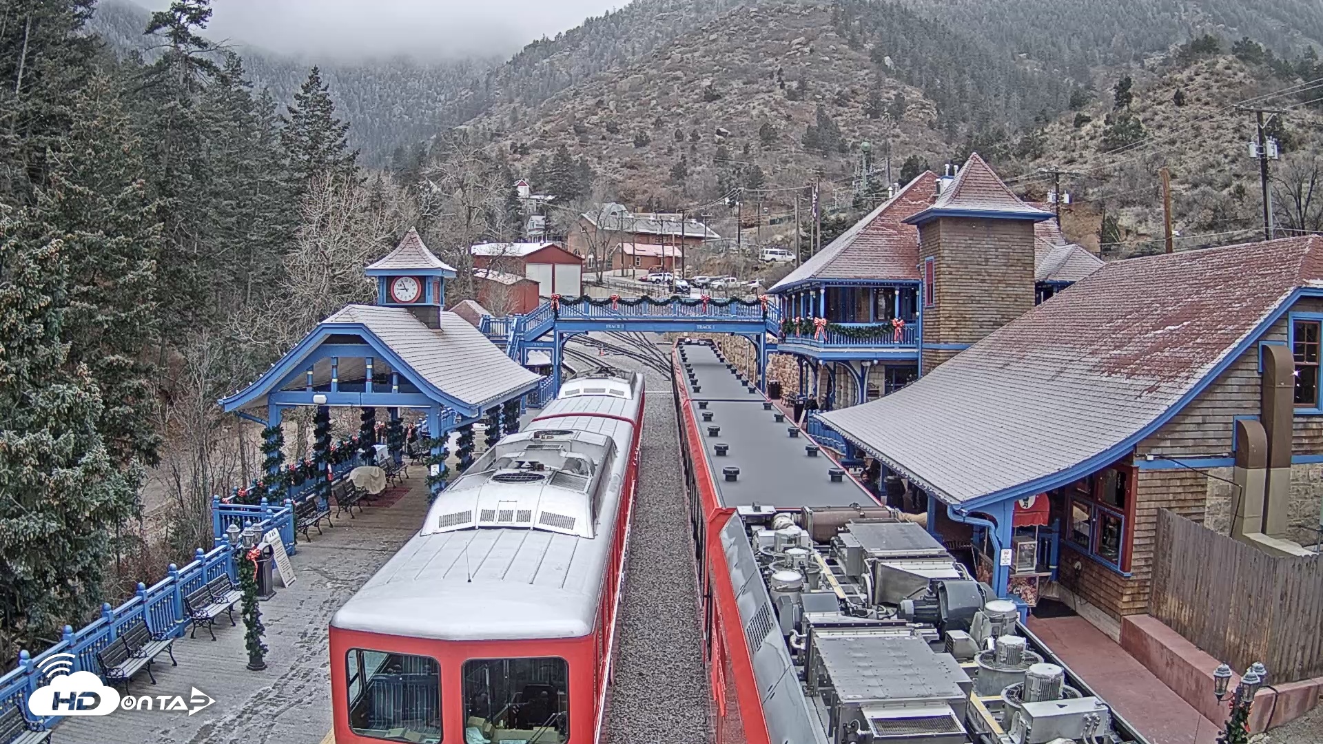 Snapshot of Pikes Peak COG Railway Live Webcam taken Nov 30, 2025, 8:57am MST