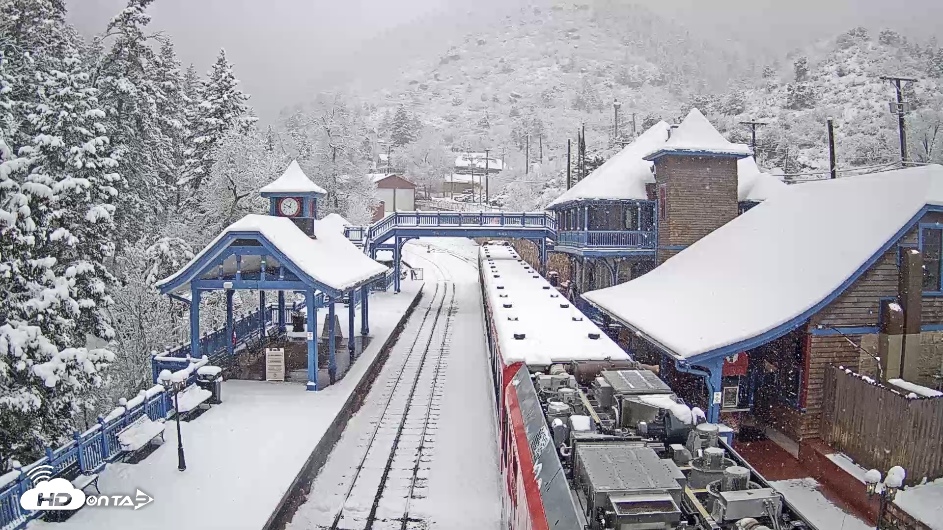 Snapshot of Pikes Peak COG Railway Live Webcam taken Mar 6, 2026, 12:50pm MST