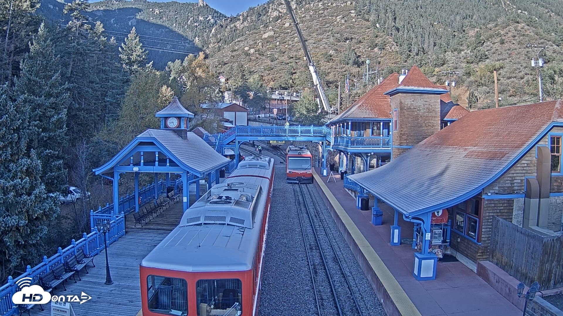 Snapshot of Pikes Peak COG Railway Live Webcam taken Oct 16, 2026, 8:25am MDT