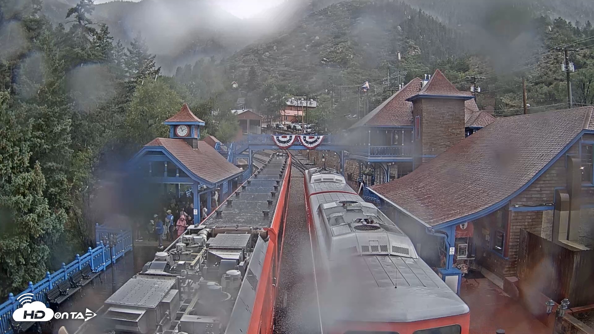 Snapshot of Pikes Peak COG Railway Live Webcam taken Aug 22, 2026, 1:57pm MDT