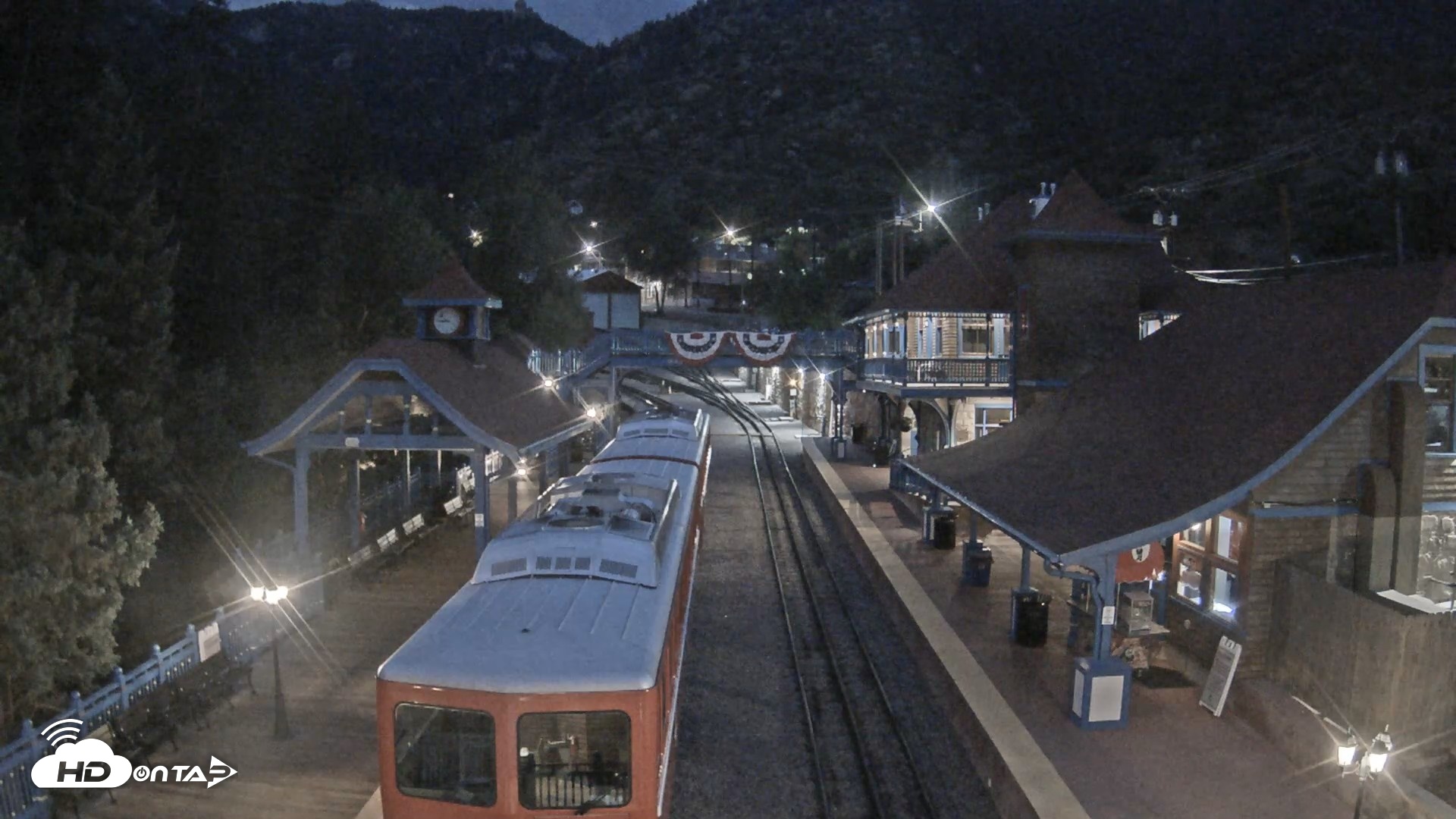 Snapshot of Pikes Peak COG Railway Live Webcam taken Jul 30, 2026, 8:45pm MDT