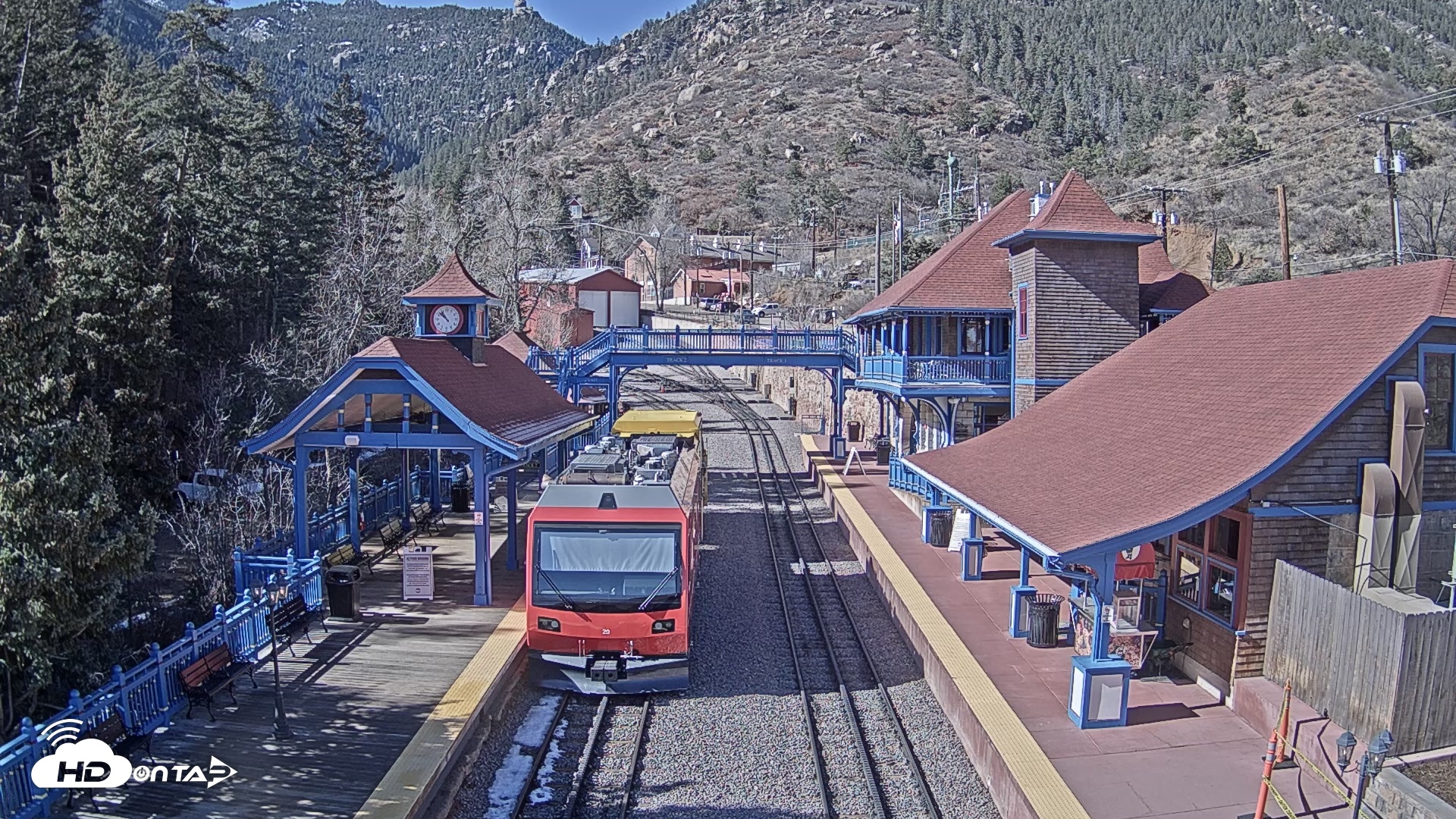 Snapshot of Pikes Peak COG Railway Live Webcam taken Feb 15, 2026, 10:52am MST