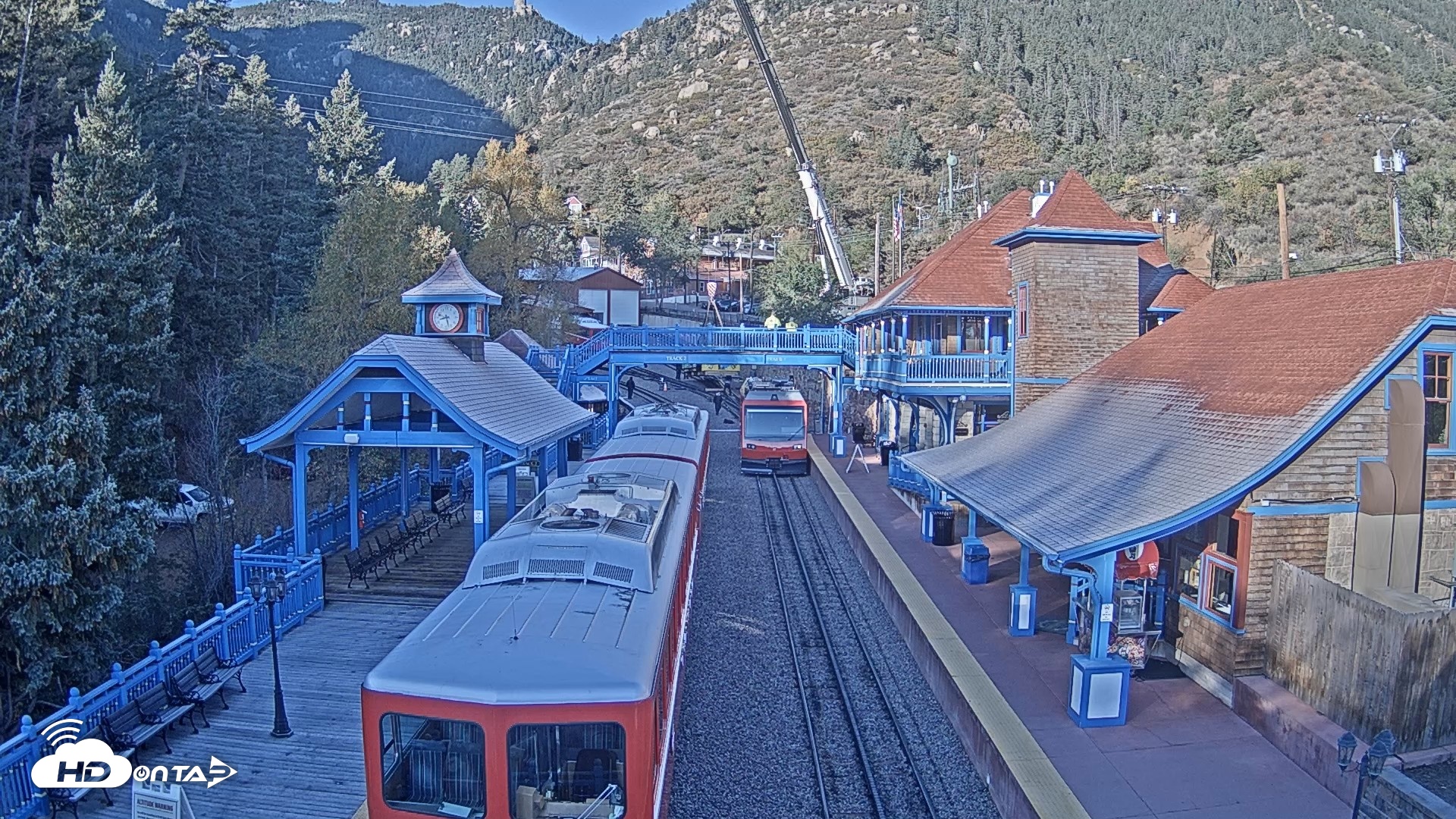 Snapshot of Pikes Peak COG Railway Live Webcam taken Oct 16, 2026, 8:28am MDT