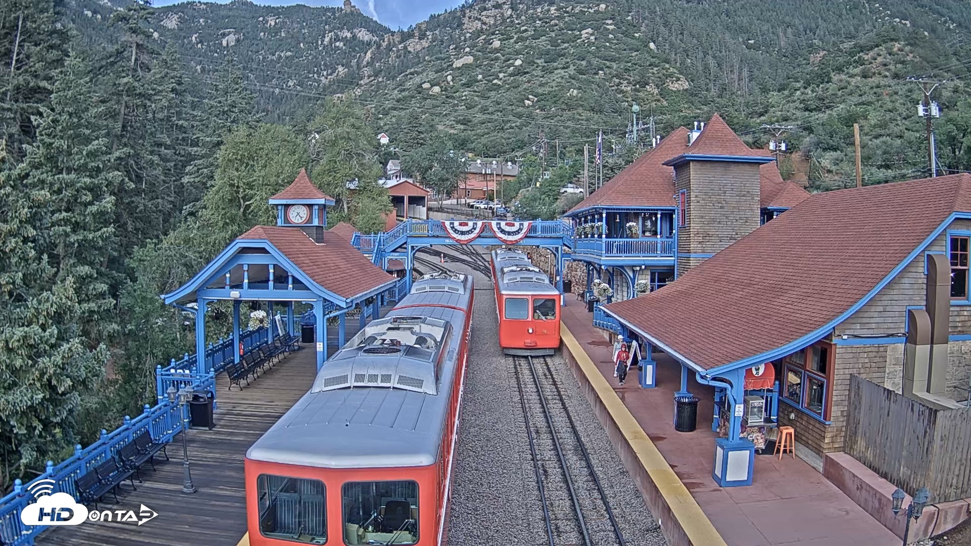 Snapshot of Pikes Peak COG Railway Live Webcam taken Jul 23, 2025, 7:24am MDT