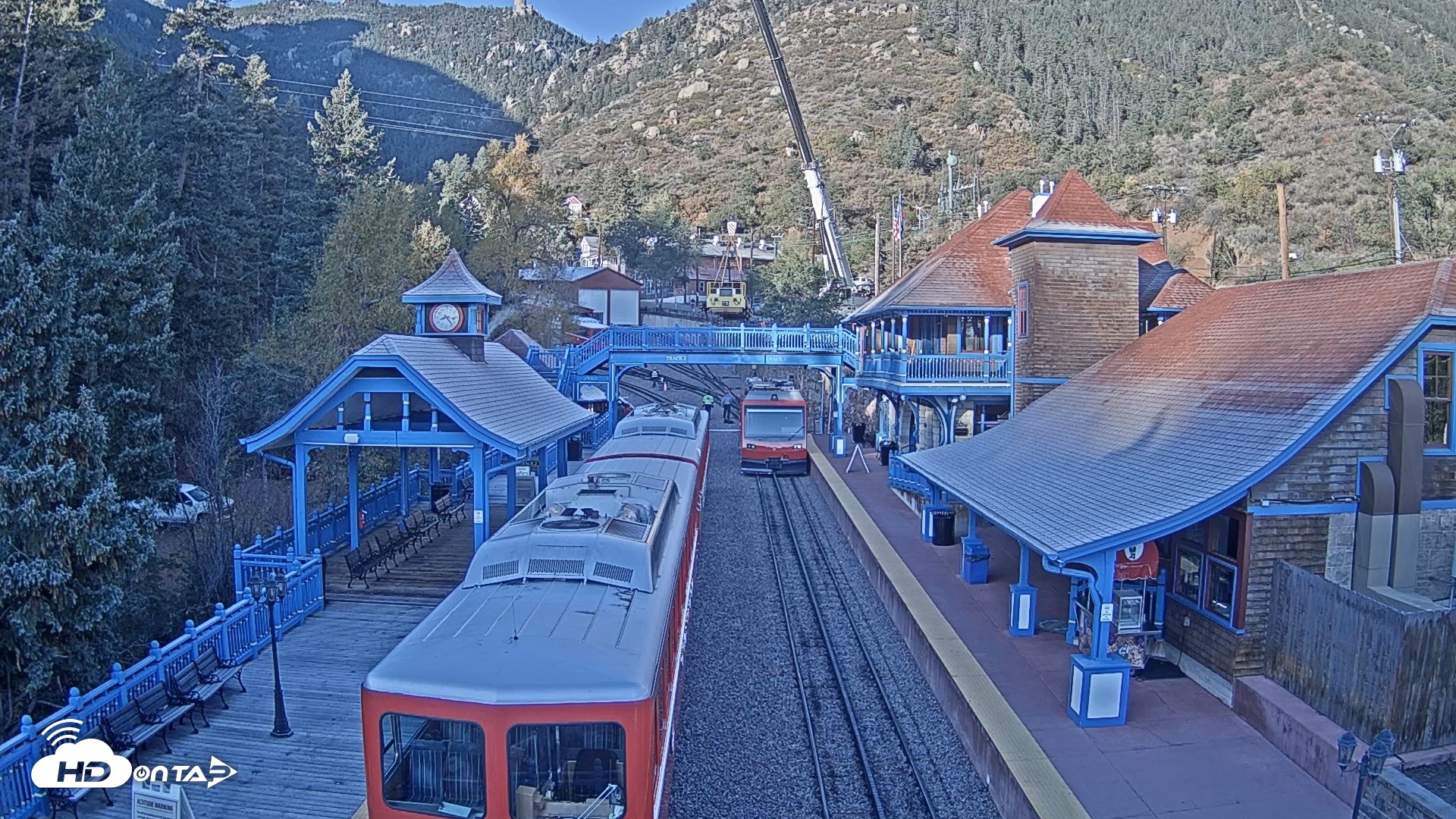 Snapshot of Pikes Peak COG Railway Live Webcam taken Oct 16, 2026, 8:23am MDT