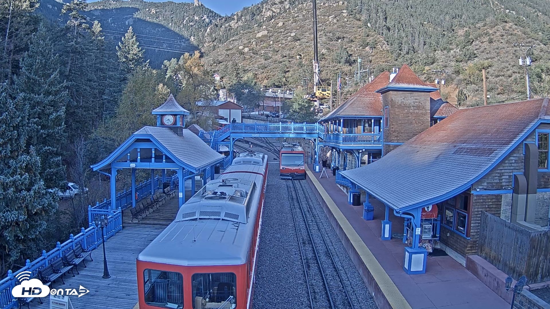 Snapshot of Pikes Peak COG Railway Live Webcam taken Oct 16, 2026, 8:23am MDT