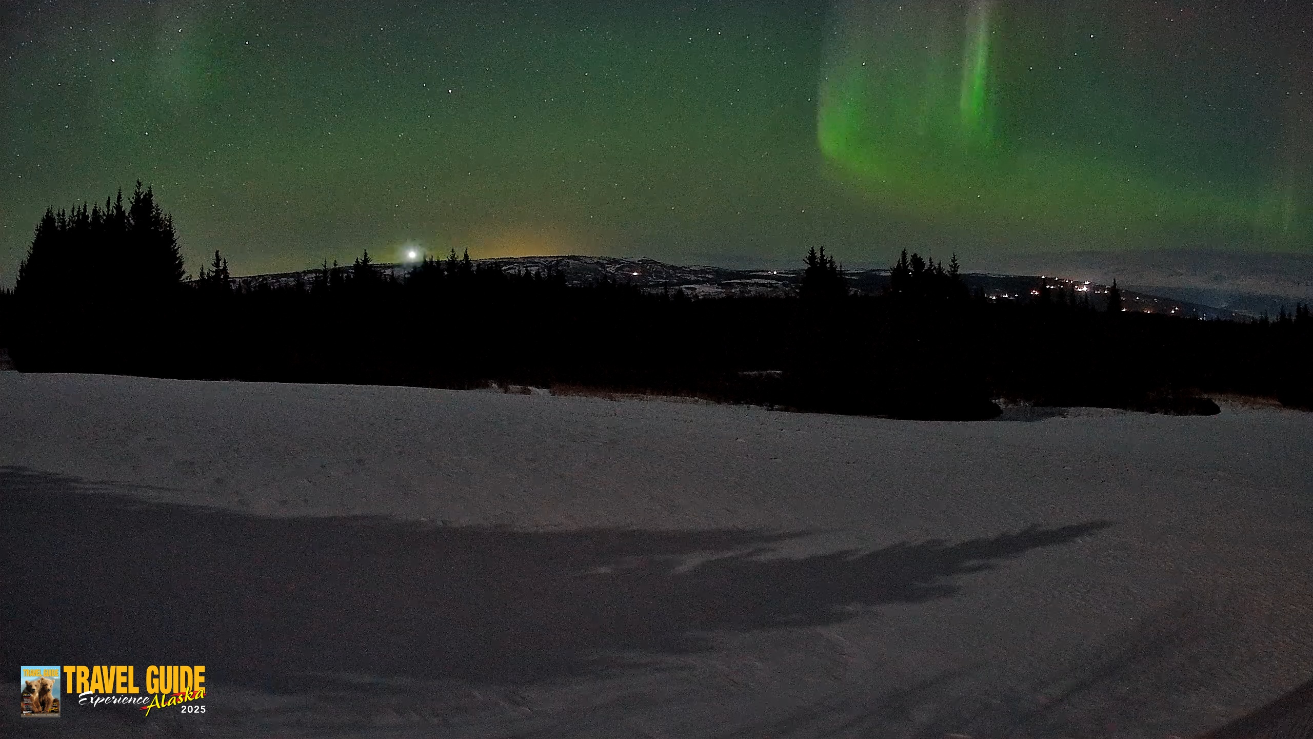 Snapshot of Homer Alaska Northern Lights Live Cam taken Mar 22, 2026, 10:38pm AKDT