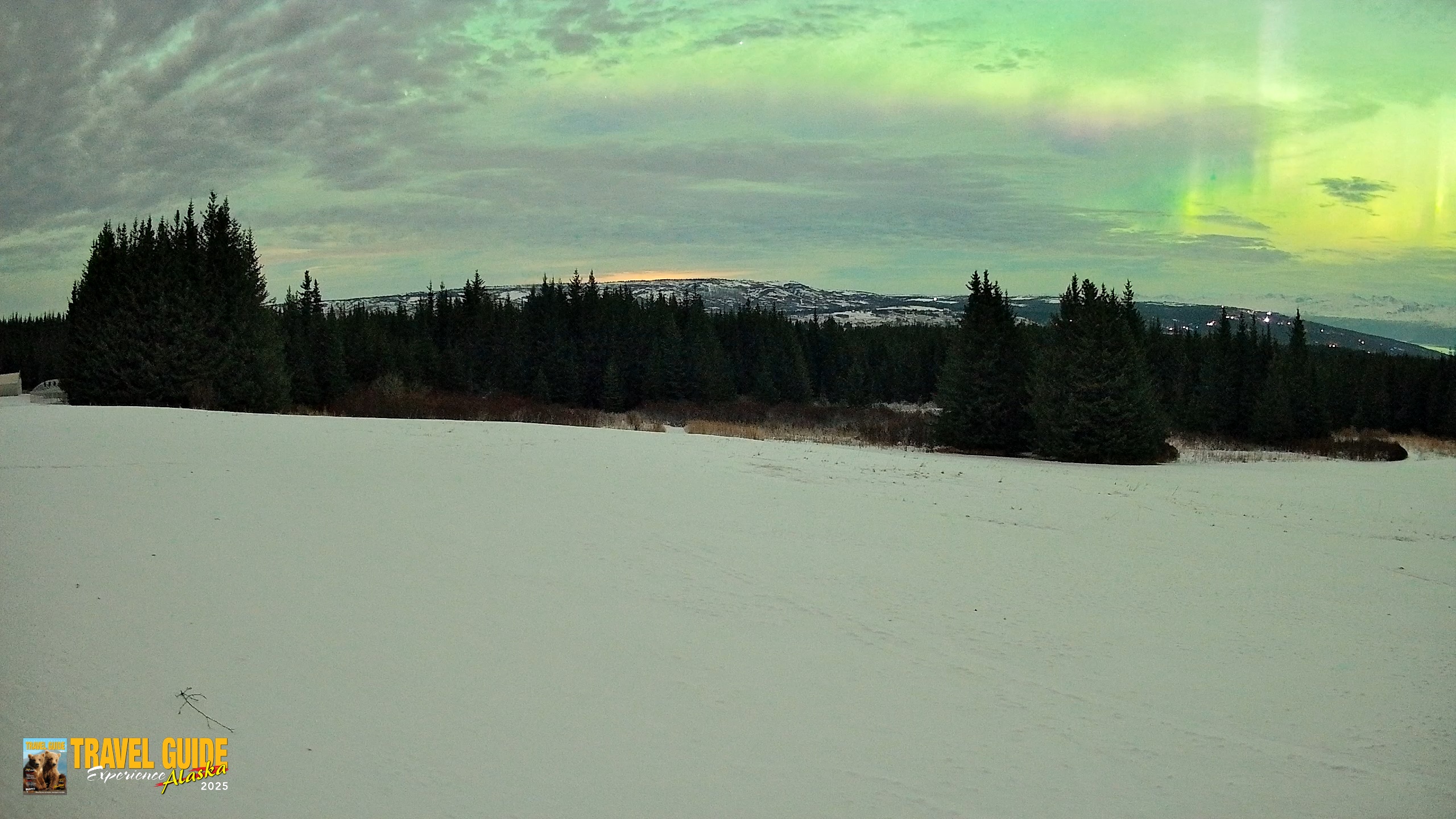 Snapshot of Homer Alaska Northern Lights Live Cam taken Jan 20, 2026, 2:34am AKST