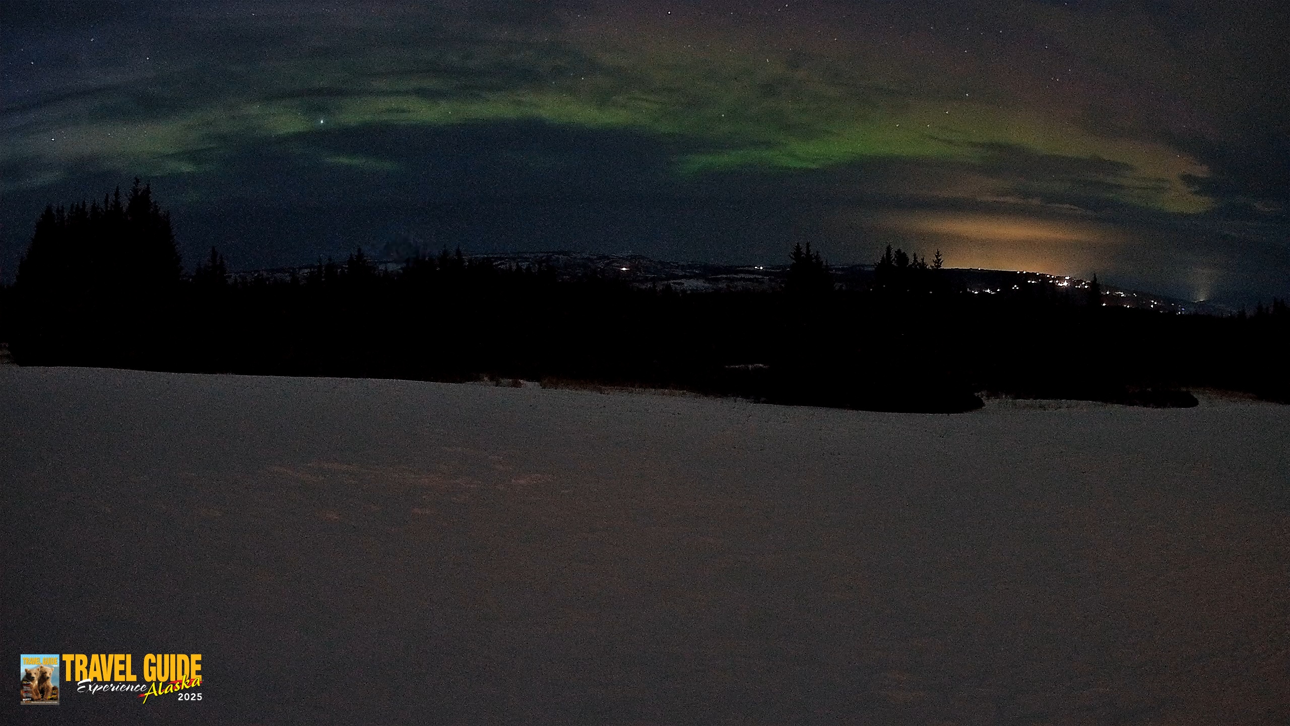 Snapshot of Homer Alaska Northern Lights Live Cam taken Mar 19, 2026, 10:18pm AKDT