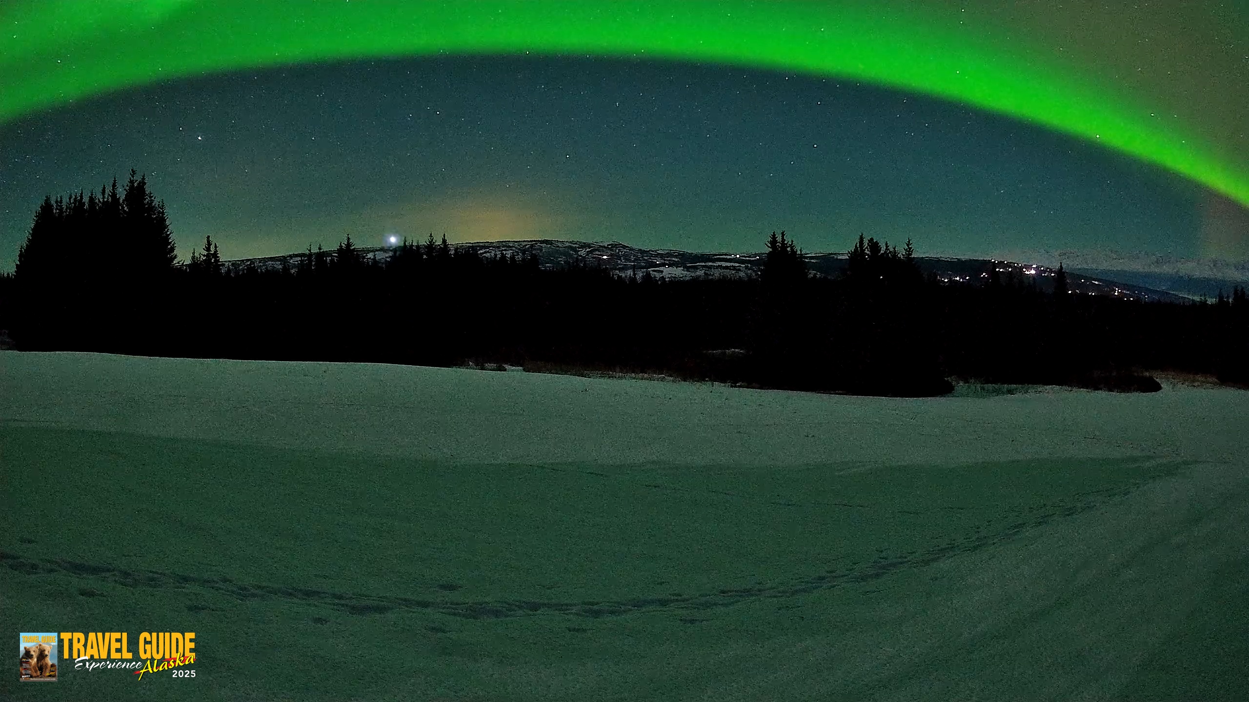 Snapshot of Homer Alaska Northern Lights Live Cam taken Feb 21, 2026, 10:12pm AKST