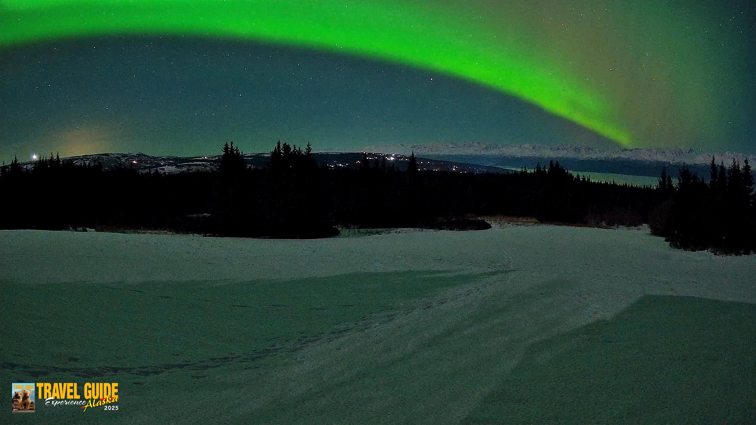 Snapshot of Homer Alaska Northern Lights Live Cam taken Feb 21, 2026, 10:05pm AKST