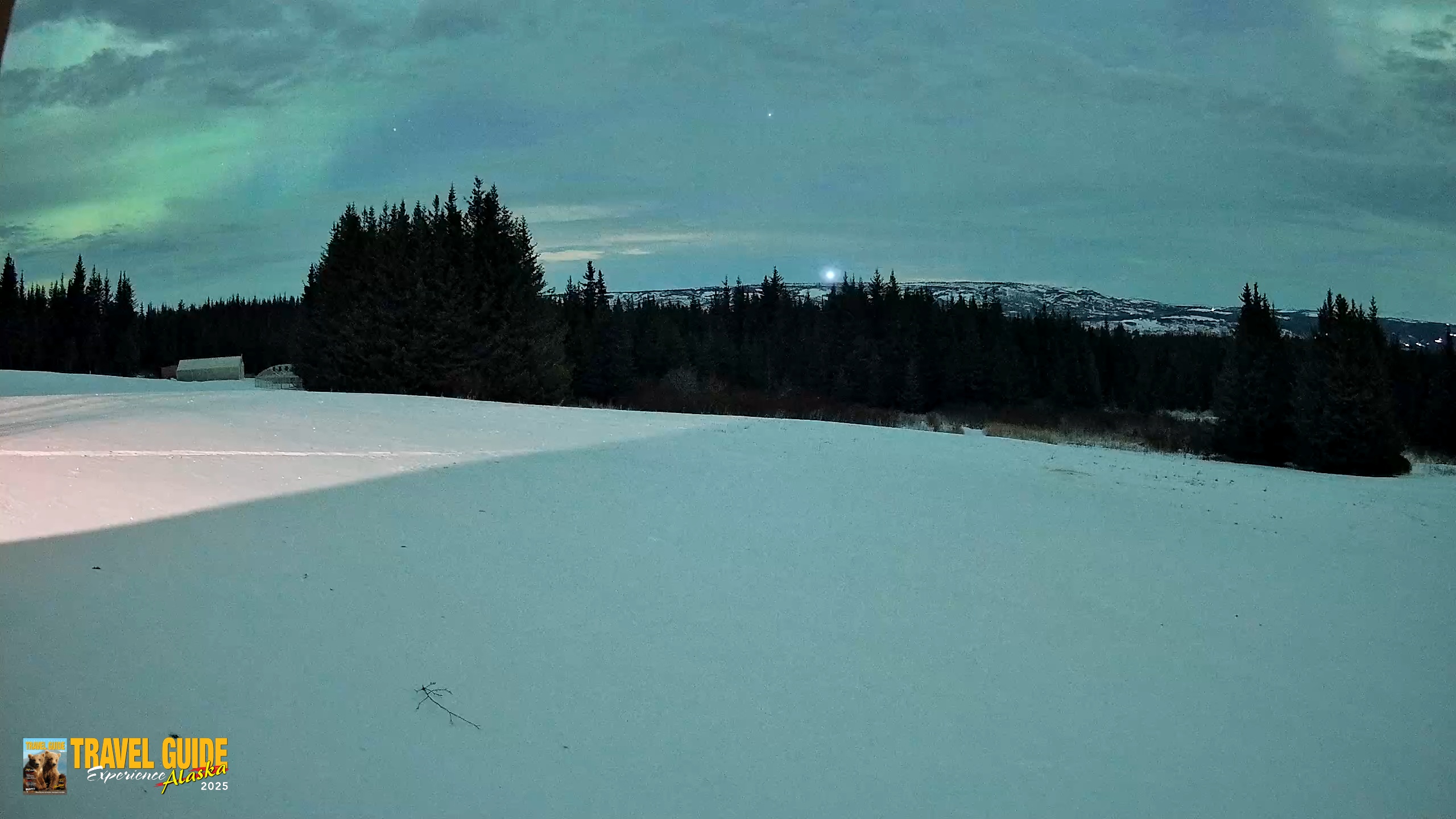 Snapshot of Homer Alaska Northern Lights Live Cam taken Jan 20, 2026, 1:18am AKST