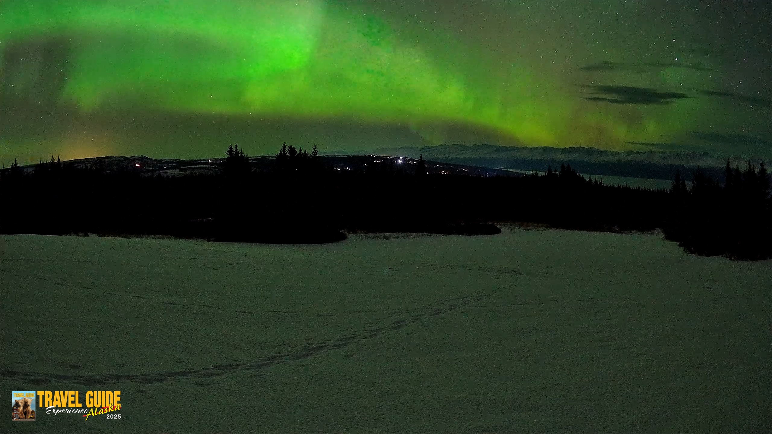 Snapshot of Homer Alaska Northern Lights Live Cam taken Feb 22, 2026, 5:18am AKST